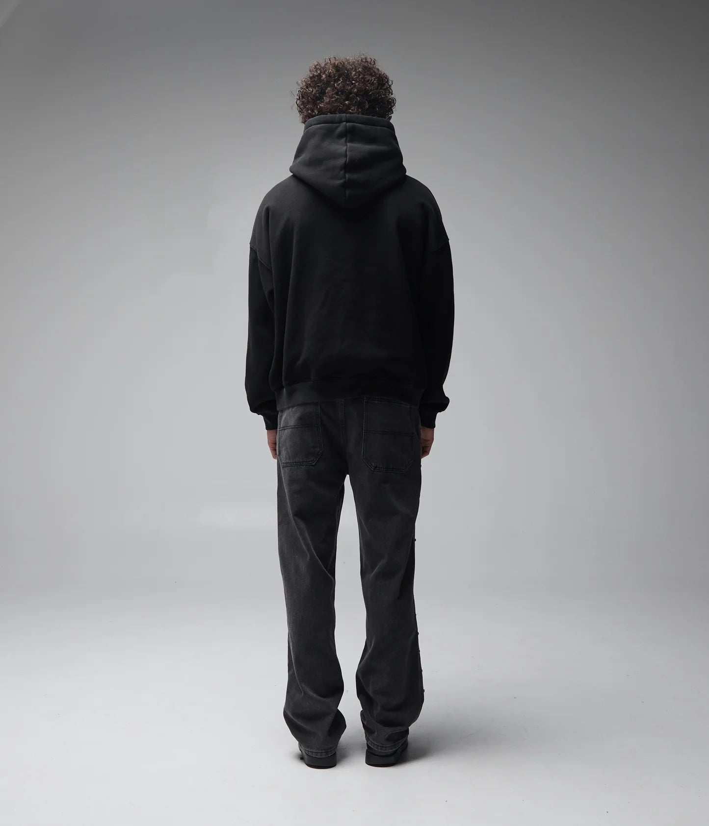 SKULLZ BOXY HEAVY HOOD // MERCH BLACK