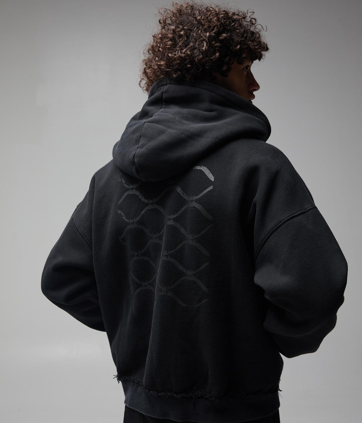 ALLEVIATE BOXY ZIP HOOD // WASHED BLACK