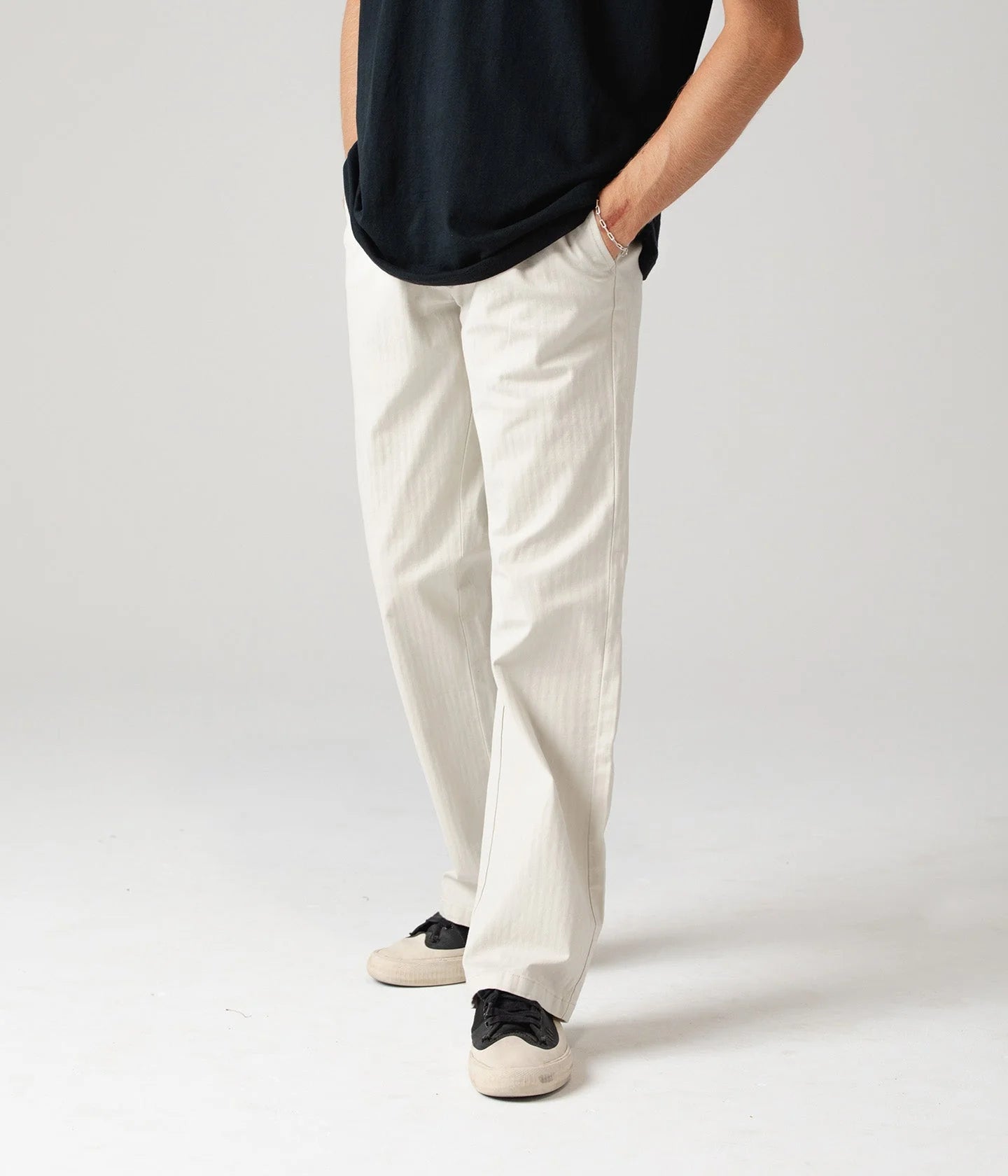 CRUX HERRINGBONE PANT // ECRU