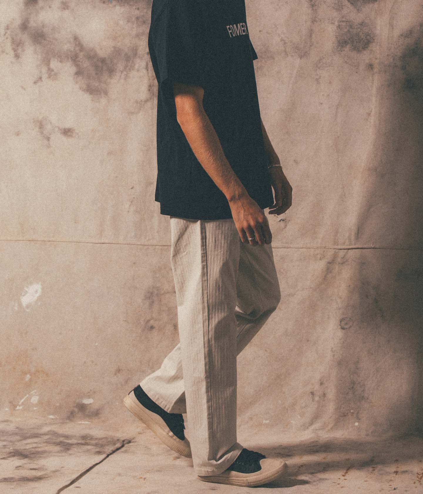 CRUX HERRINGBONE PANT // ECRU