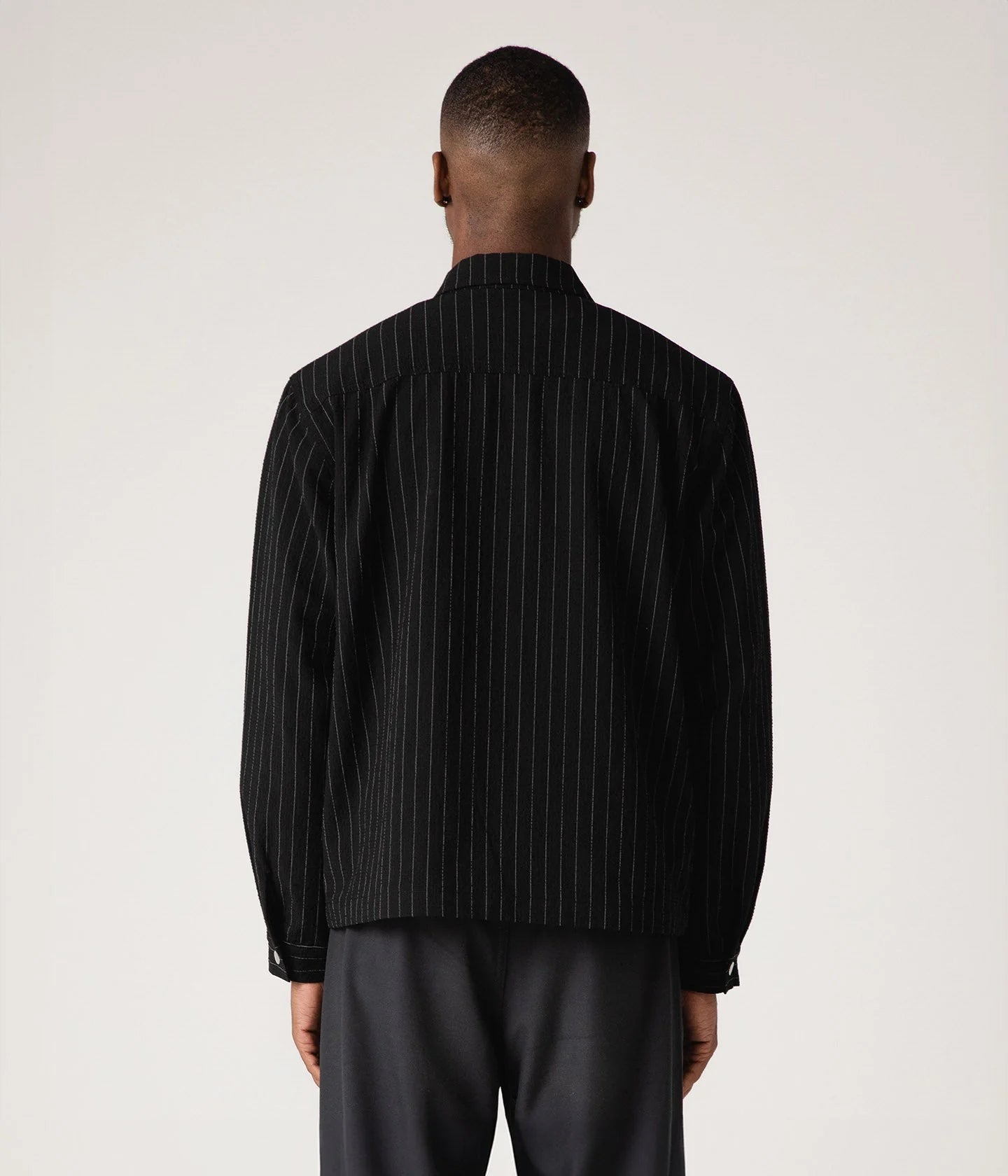 CAGE SEERSUCKER JACKET // BLACK PINSTRIPE