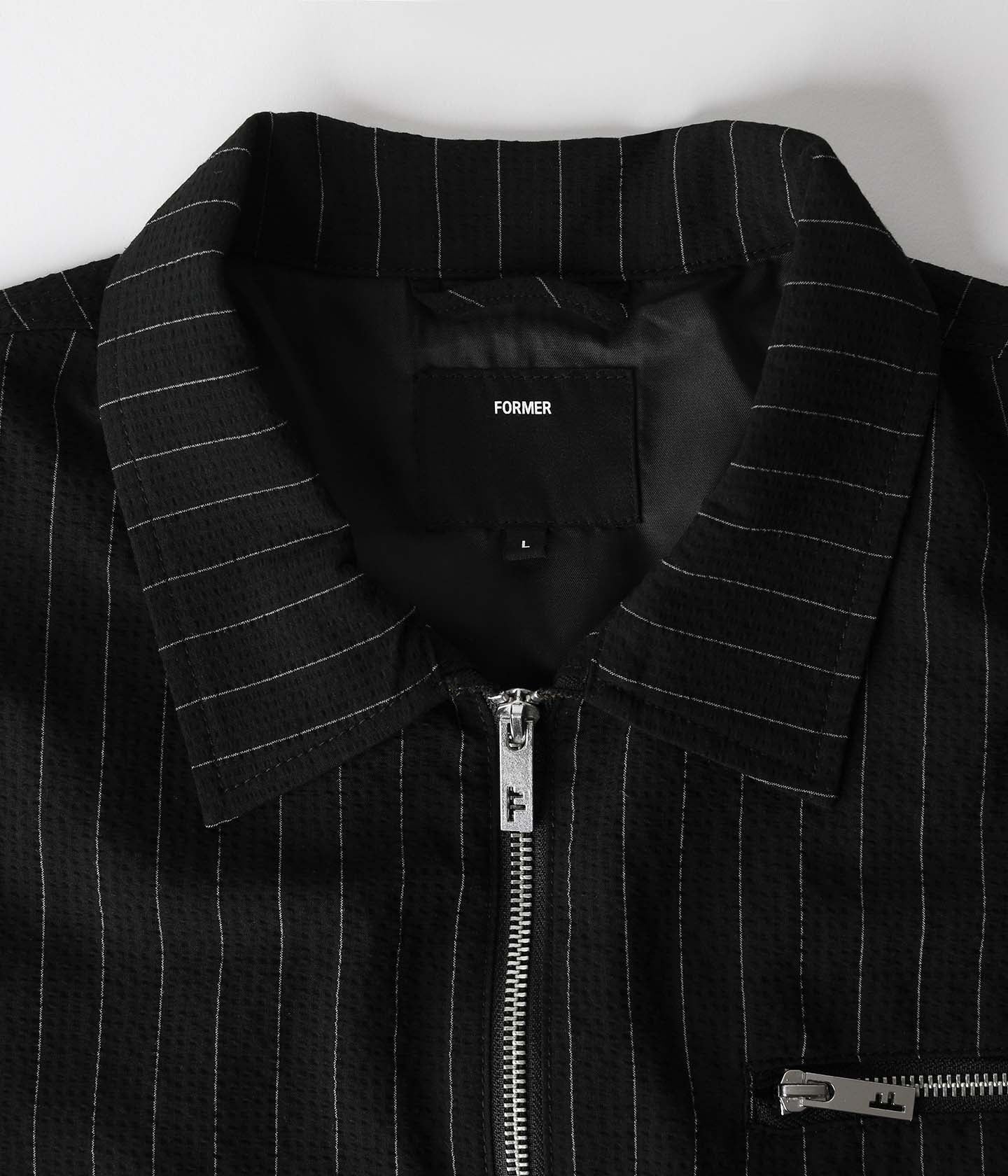 CAGE SEERSUCKER JACKET // BLACK PINSTRIPE