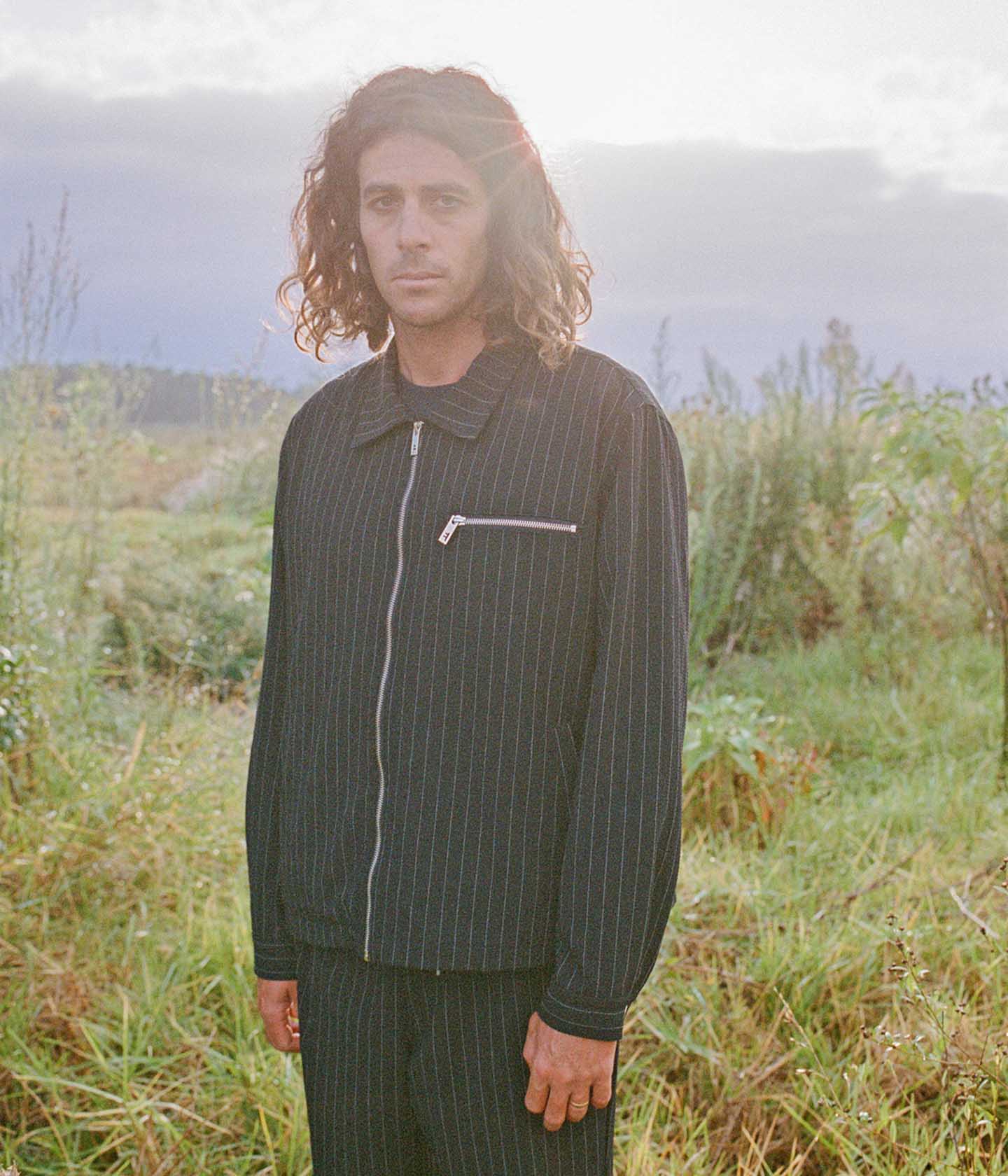 CAGE SEERSUCKER JACKET // BLACK PINSTRIPE