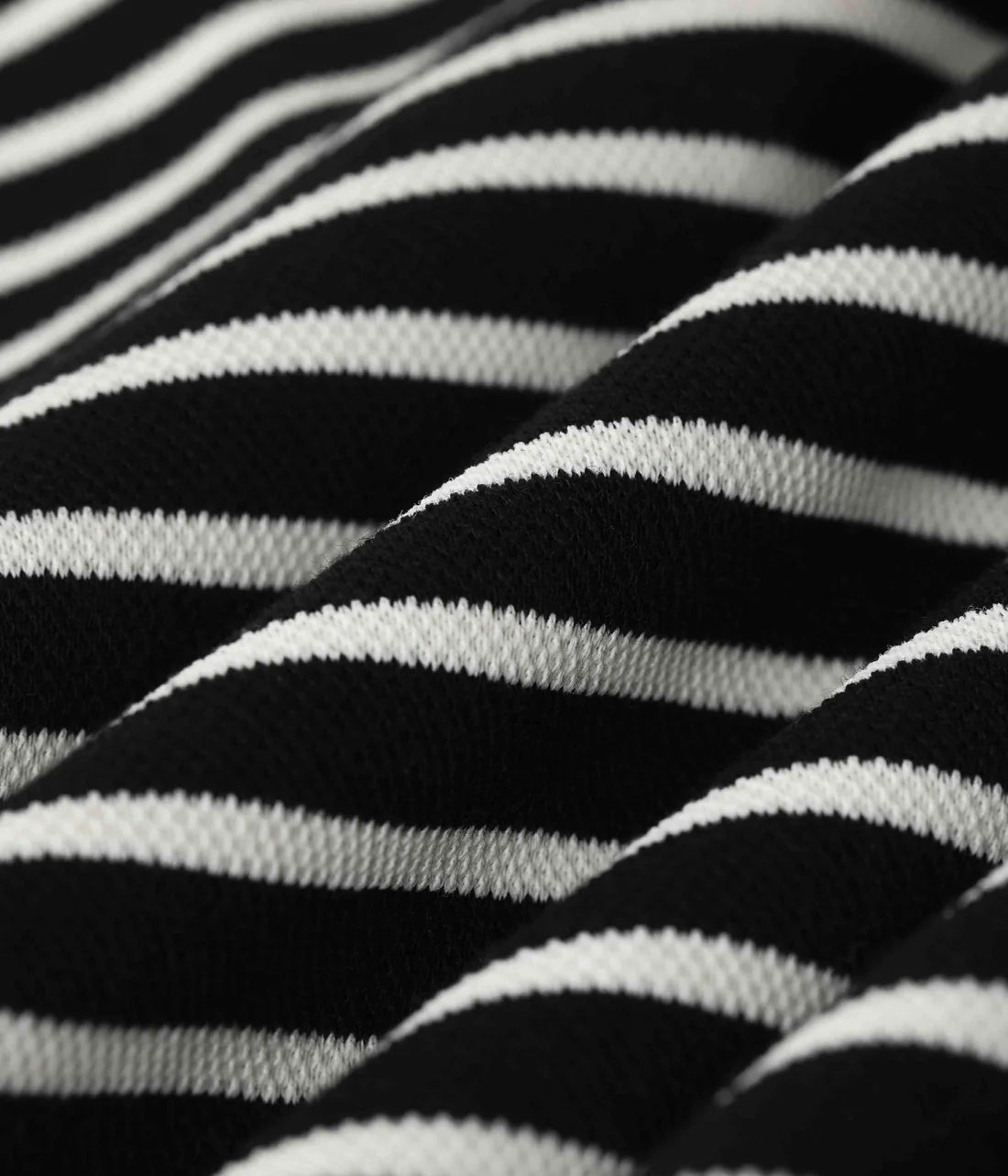 UNIFORM STRIPED SS POLO // WORN BLACK WHITE