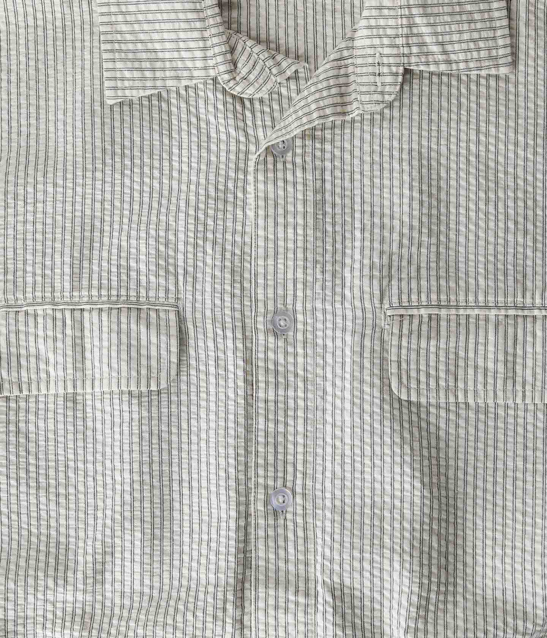 BROADCAST SEERSUCKER SS SHIRT // BONE BLACK