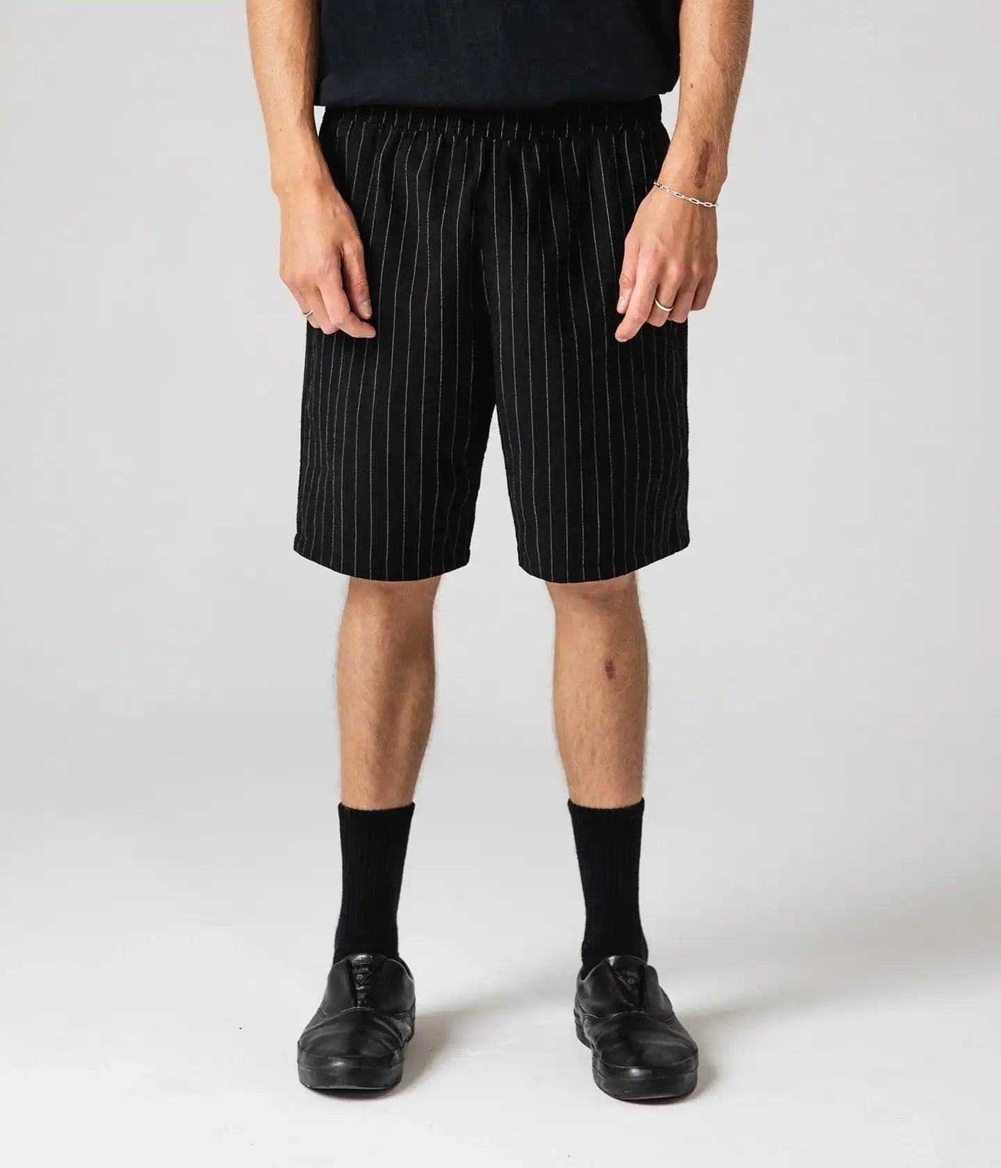 PRAYER PINSTRIPE WALKSHORT // BLACK