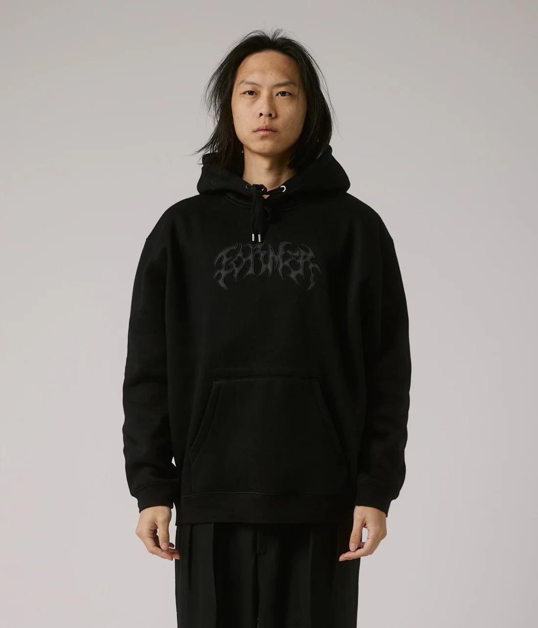 PUNCTURE SATIN HOOD // BLACK