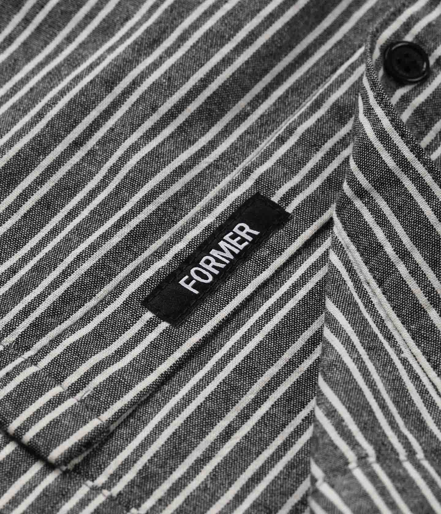 REYNOLDS STRIPE SS SHIRT // BLACK