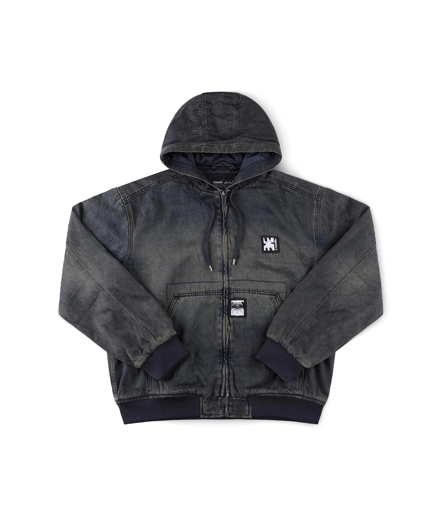 ENIGMA ブラック フード付きジャケット ENIGMA HOODED DENIM JACKET // DARK BLUE – FORMER MERCHANDISE