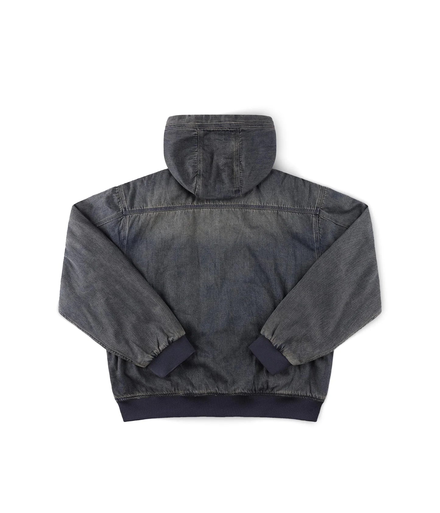 ENIGMA HOODED DENIM JACKET // DARK BLUE