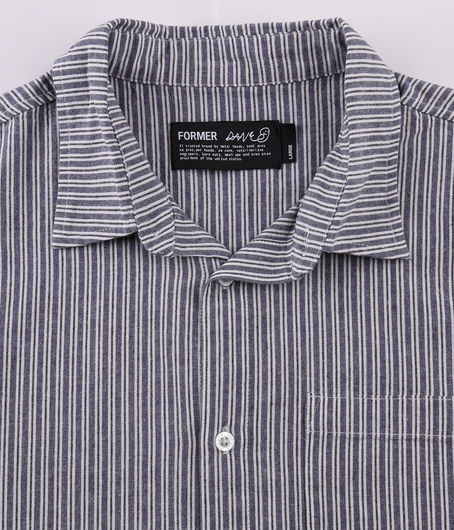 REYNOLDS STRIPE SS SHIRT // BONE/NAVY