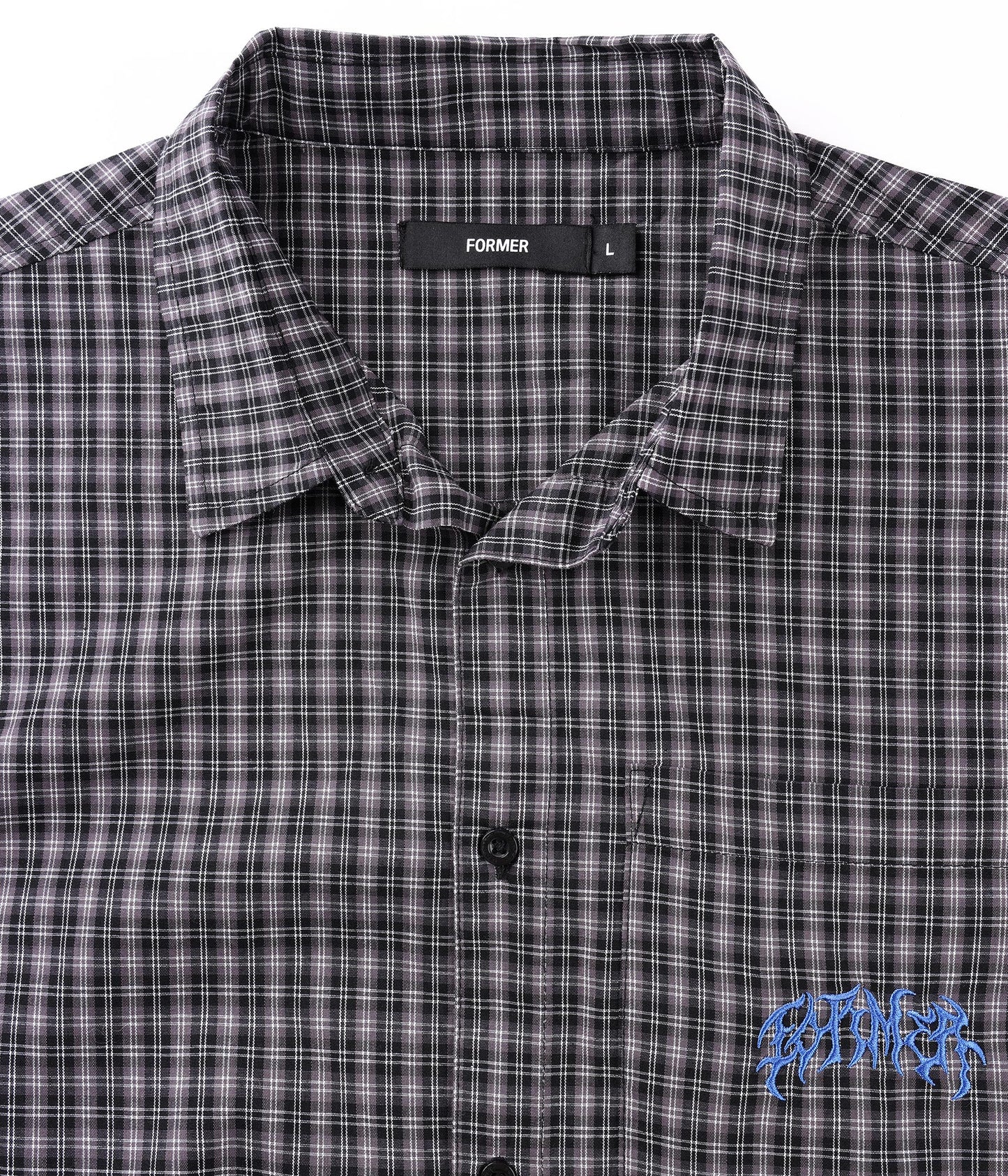VIVIAN CHECK SS SHIRT // WORN BLACK