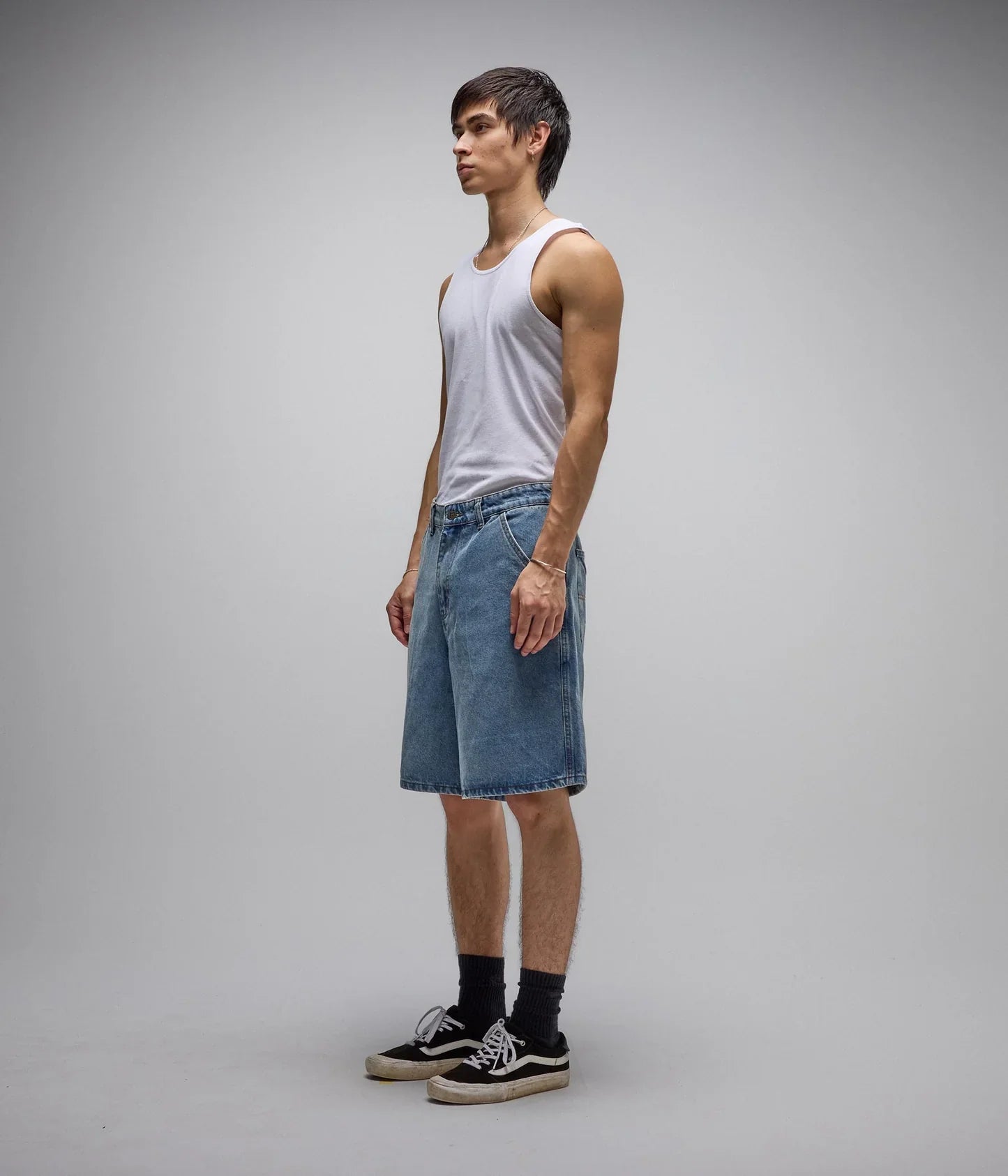 REYNOLDS 21 DENIM WALKSHORT // MID BLUE