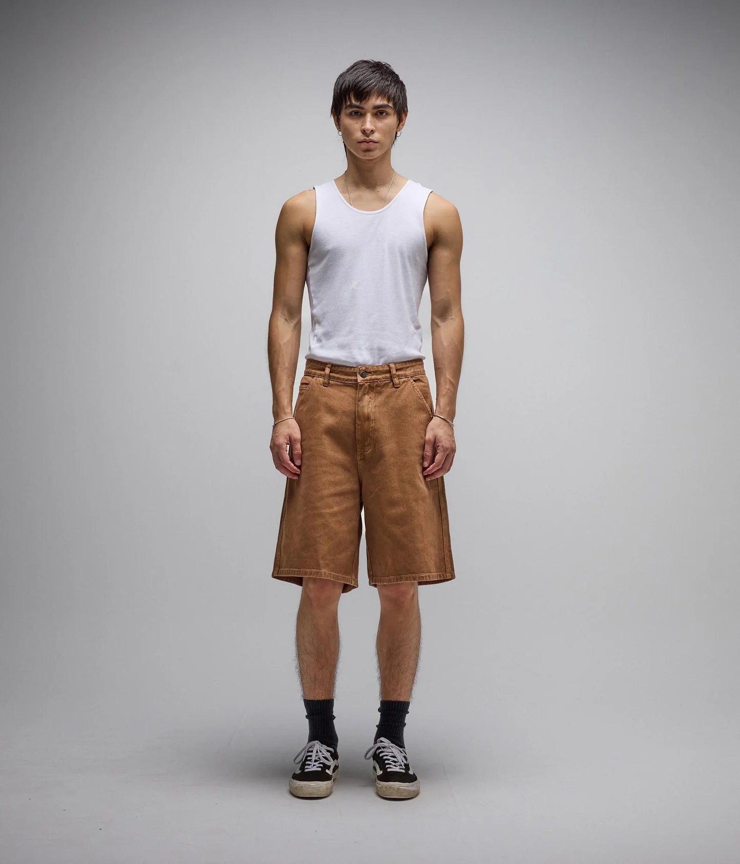 REYNOLDS 21” OVERDYE DENIM WALKSHORT // WASHED BROWN