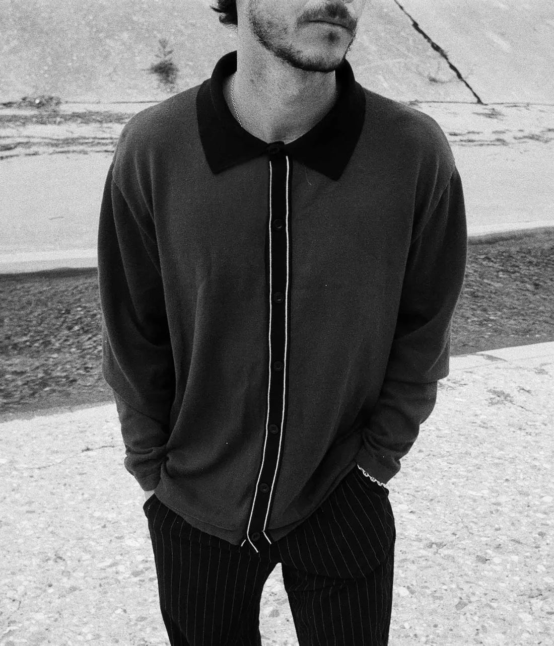 UNIFORM LS KNIT SHIRT // CHOCOLATE