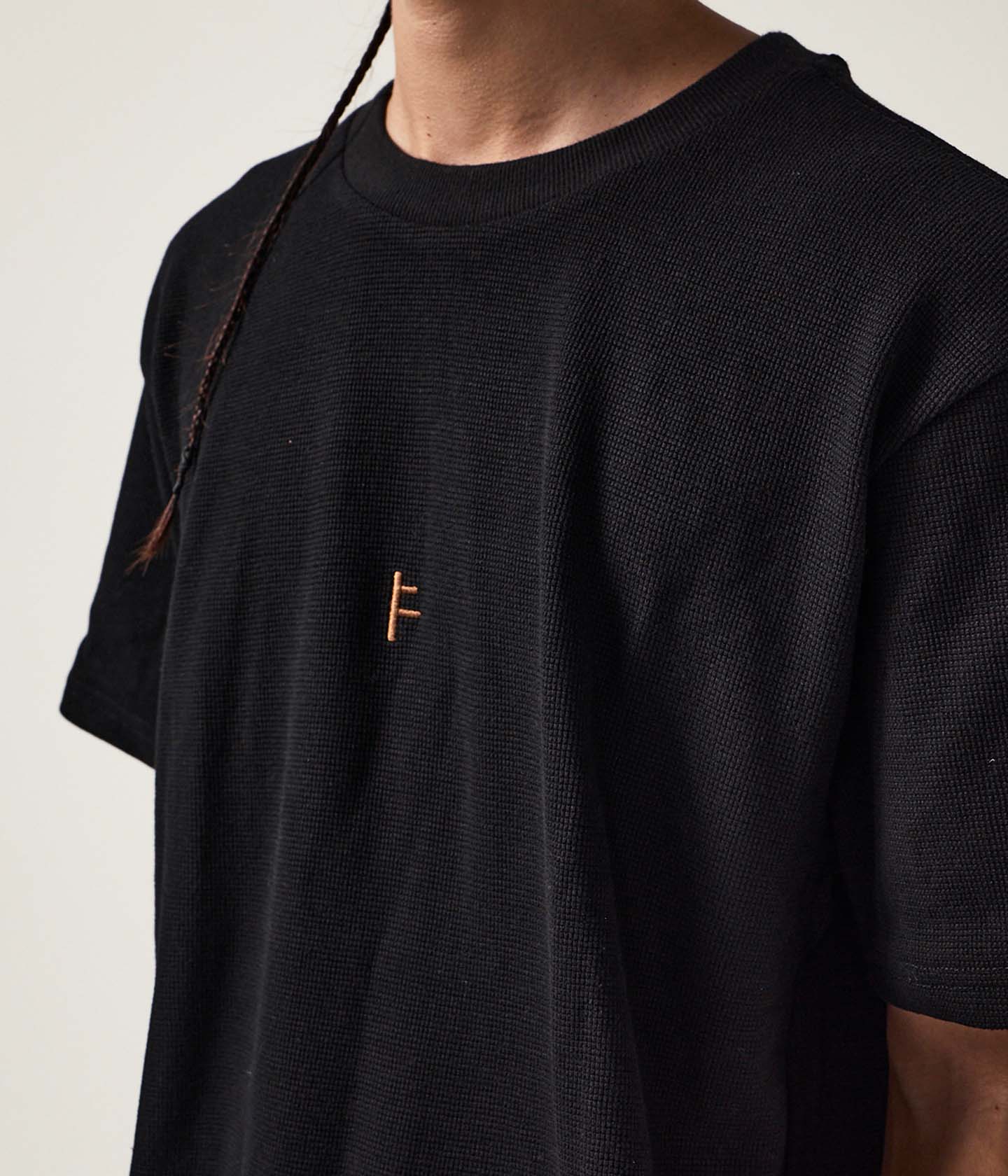 FRANCHISE WAFFLE T-SHIRT // BLACK