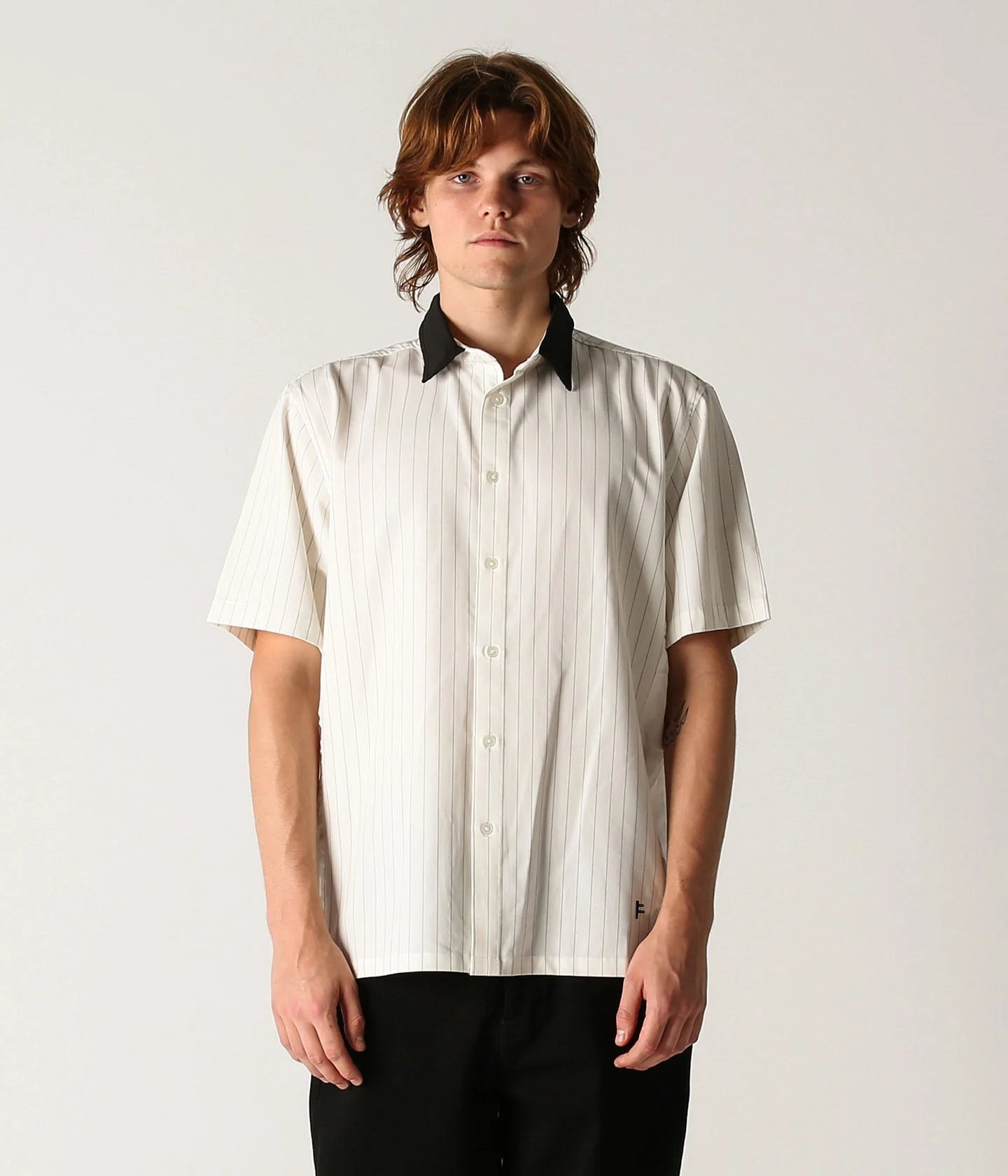 VIVIAN PINSTRIPE SS SHIRT // WHITE
