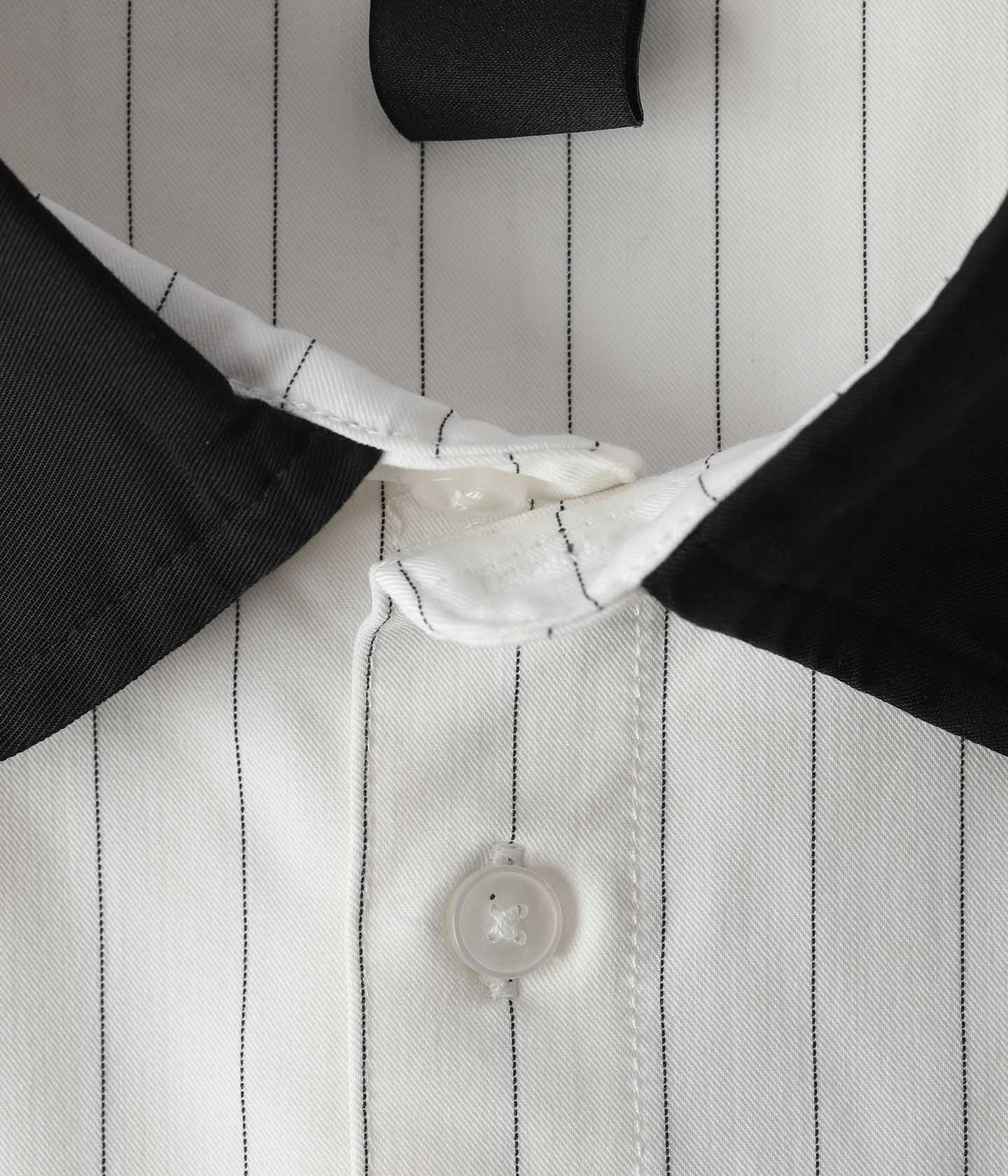 VIVIAN PINSTRIPE SS SHIRT // WHITE