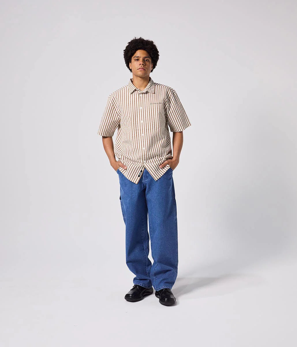 VIVIAN SEERSUCKER SS SHIRT // COPPER