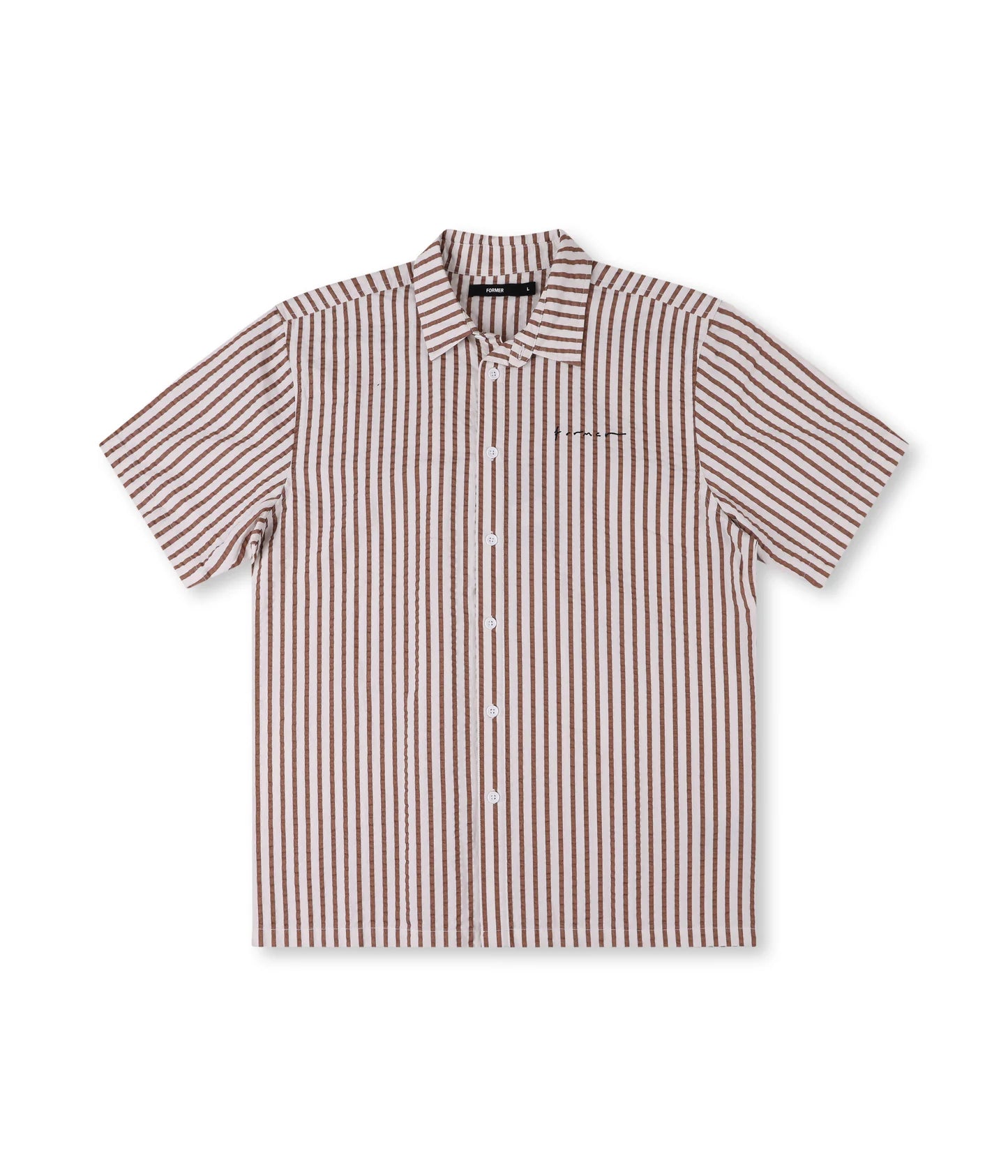 【SATIIIZ】Kabi Seersucker Check Shirt VIVIAN SEERSUCKER SS SHIRT // COPPER – FORMER MERCHANDISE