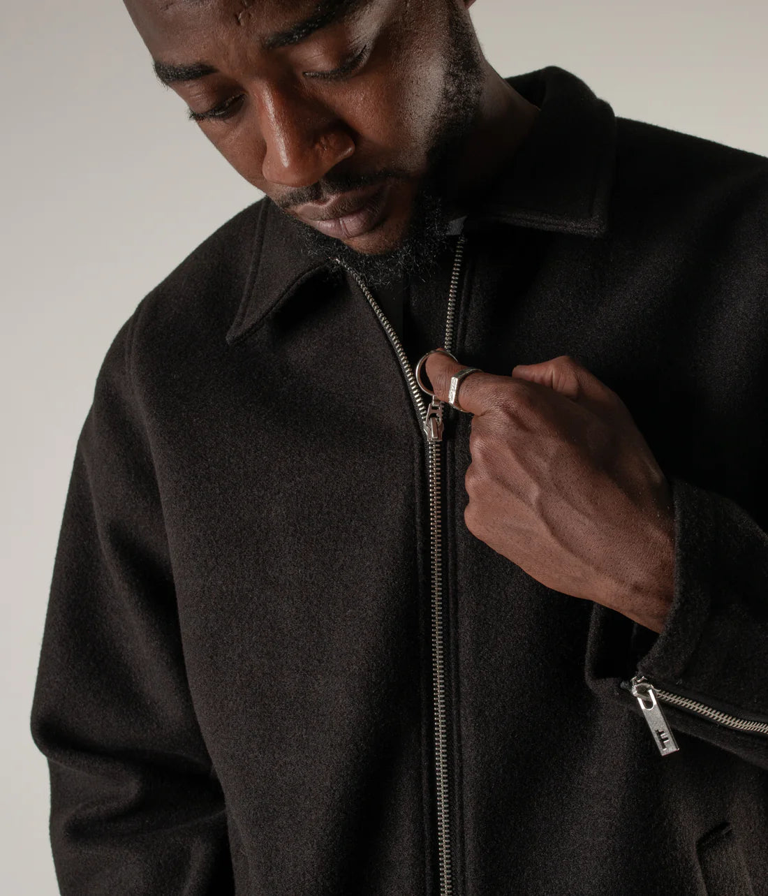 SYNOPTIC FELT JACKET // BLACK