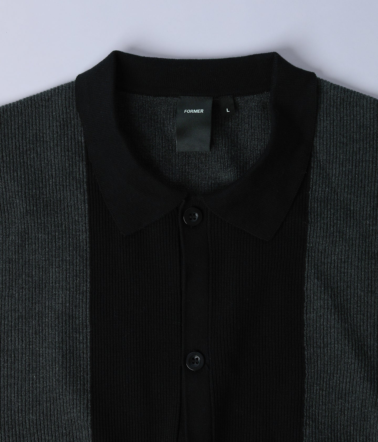 MARILYN KNIT SS SHIRT // BLACK CHARCOAL