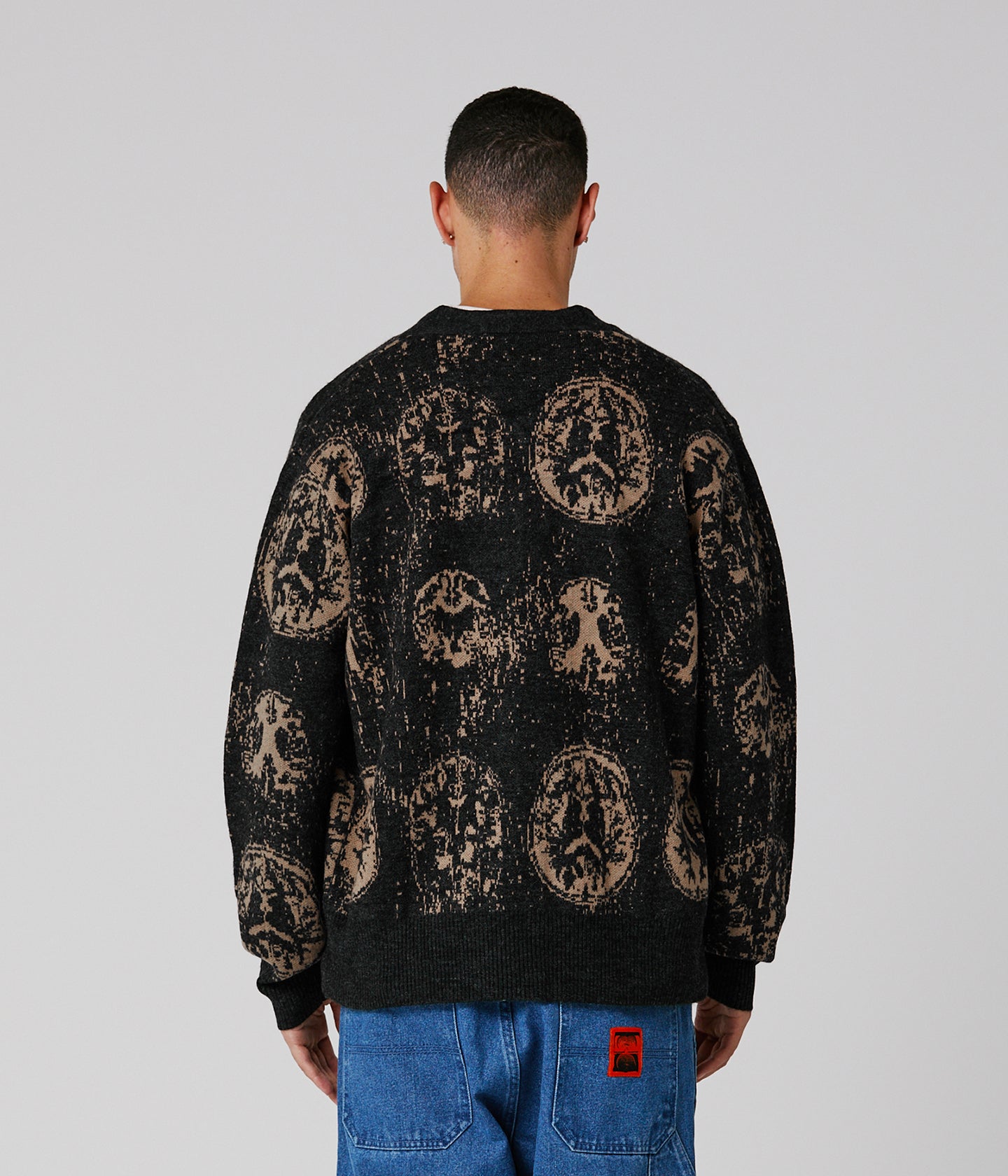 CA BRAINSCAN CARDIGAN // BLACK MUSHROOM