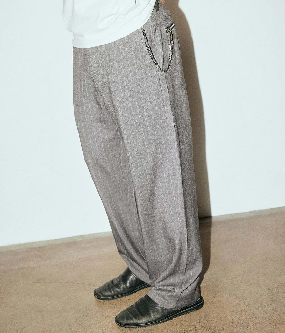 HARMONY PINSTRIPE PANT // BROWN