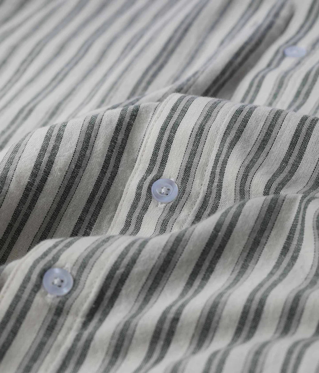 REYNOLDS STRIPED LS SHIRT // BONE GREEN