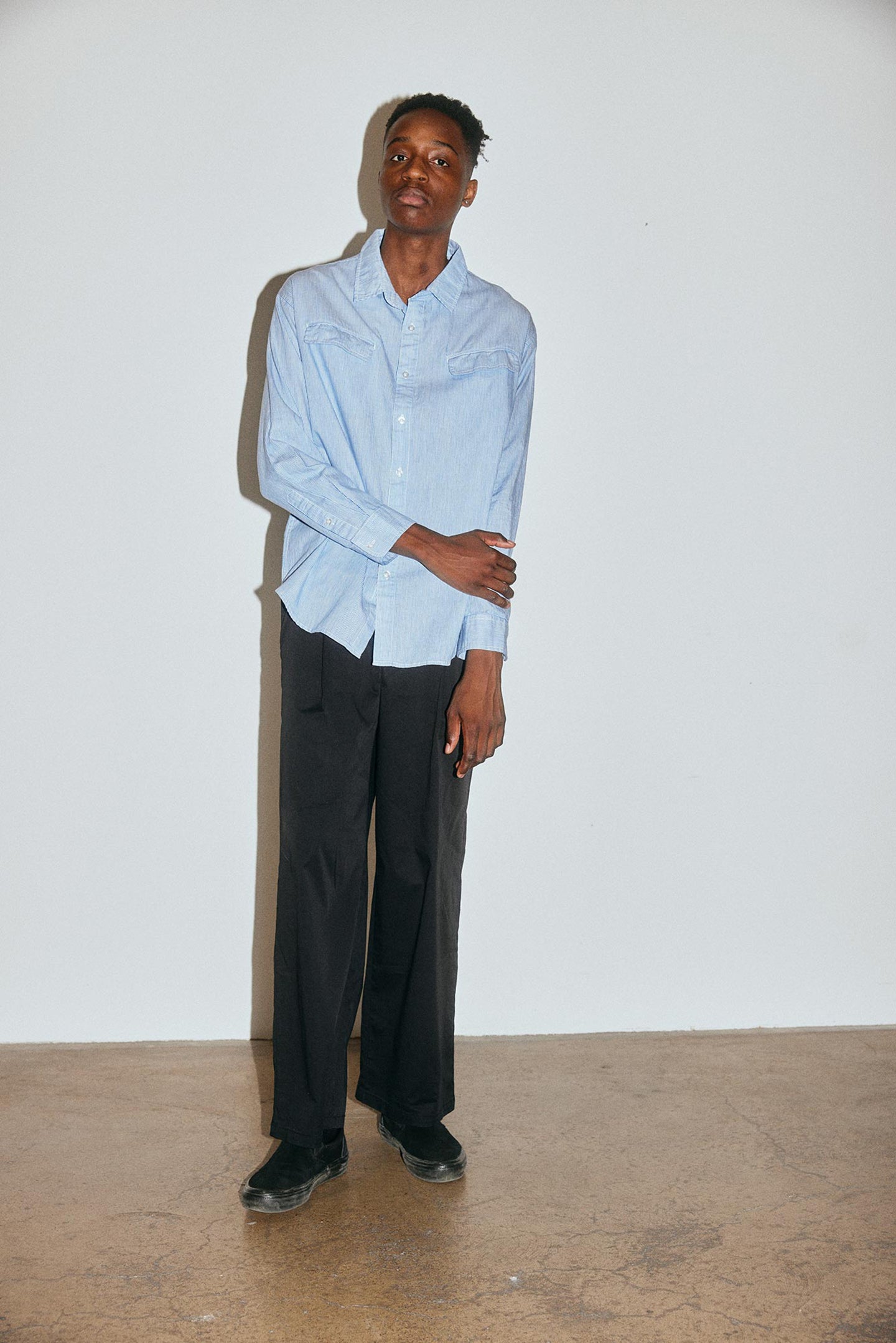 BROADCAST STRIPED LS SHIRT // BLUE WHITE