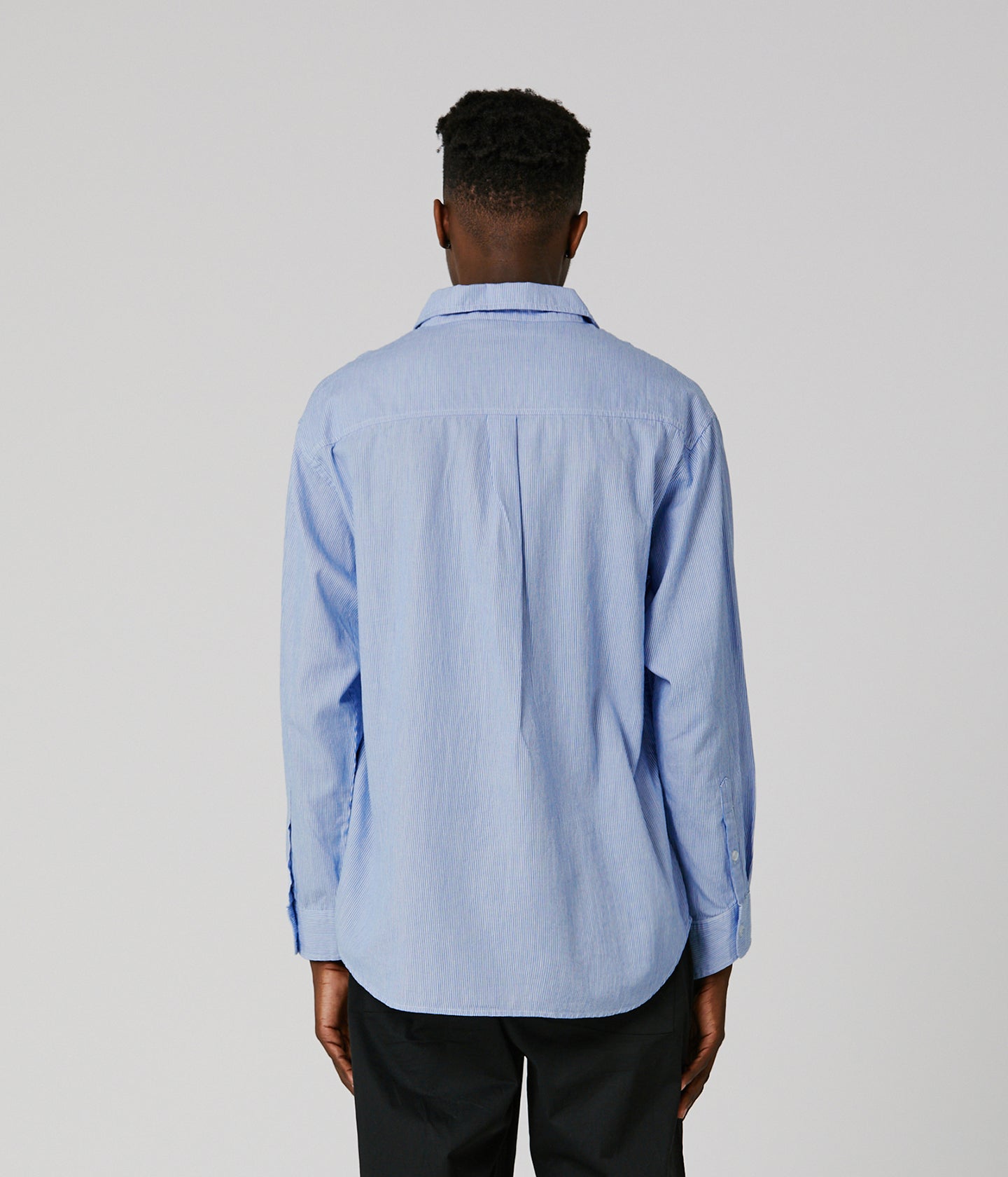 BROADCAST STRIPED LS SHIRT // BLUE WHITE