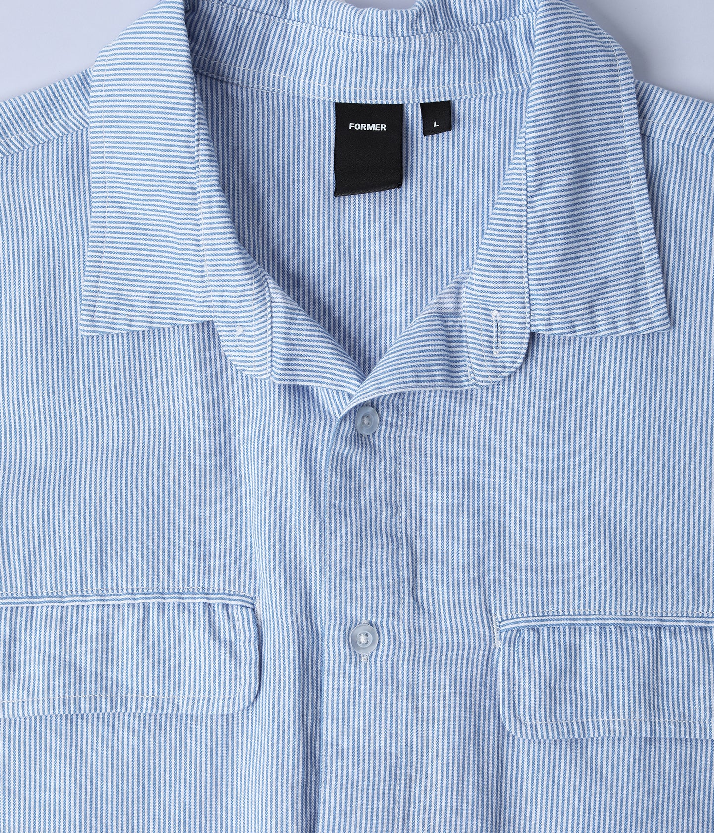 BROADCAST STRIPED LS SHIRT // BLUE WHITE