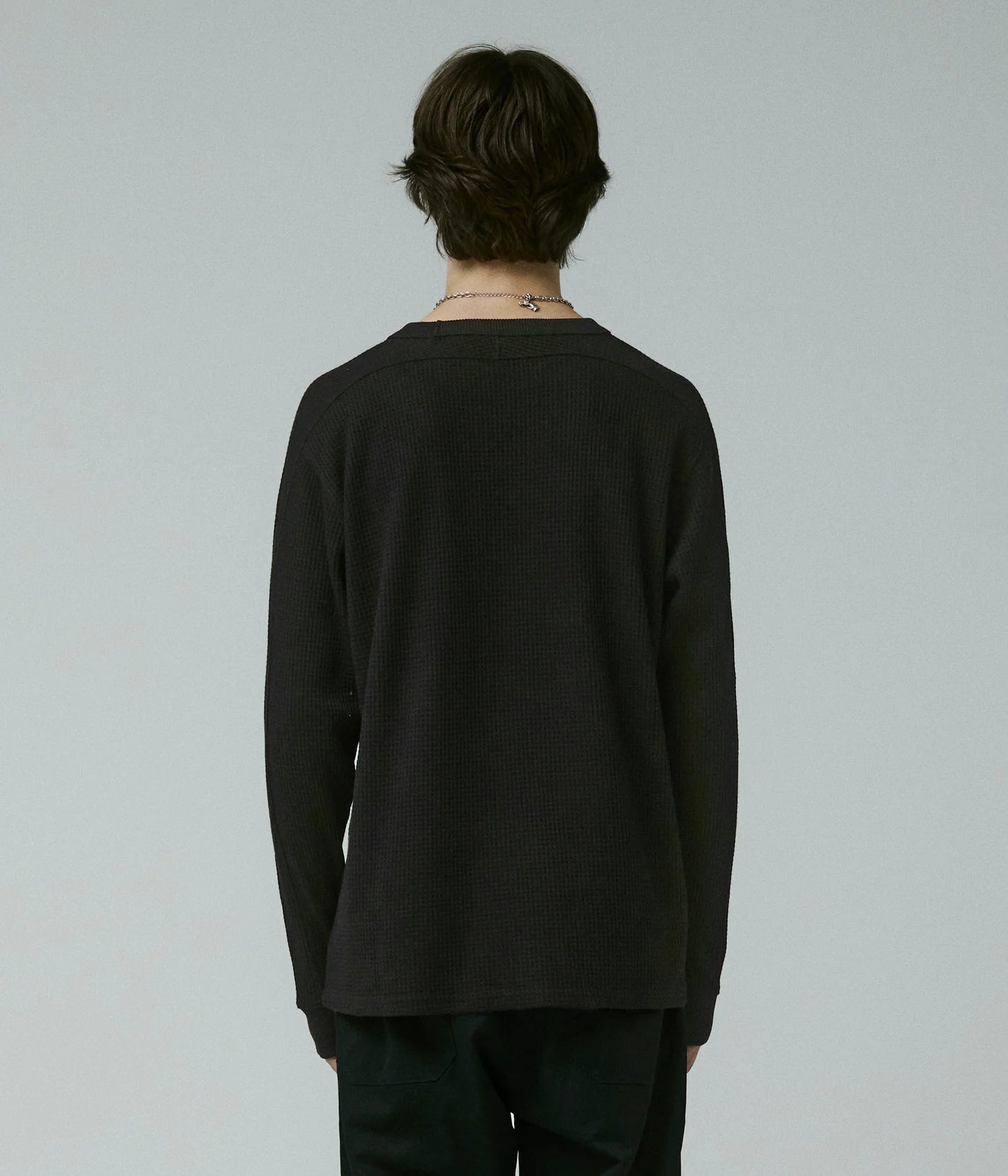 FRANCHISE WAFFLE LS T-SHIRT // BLACK