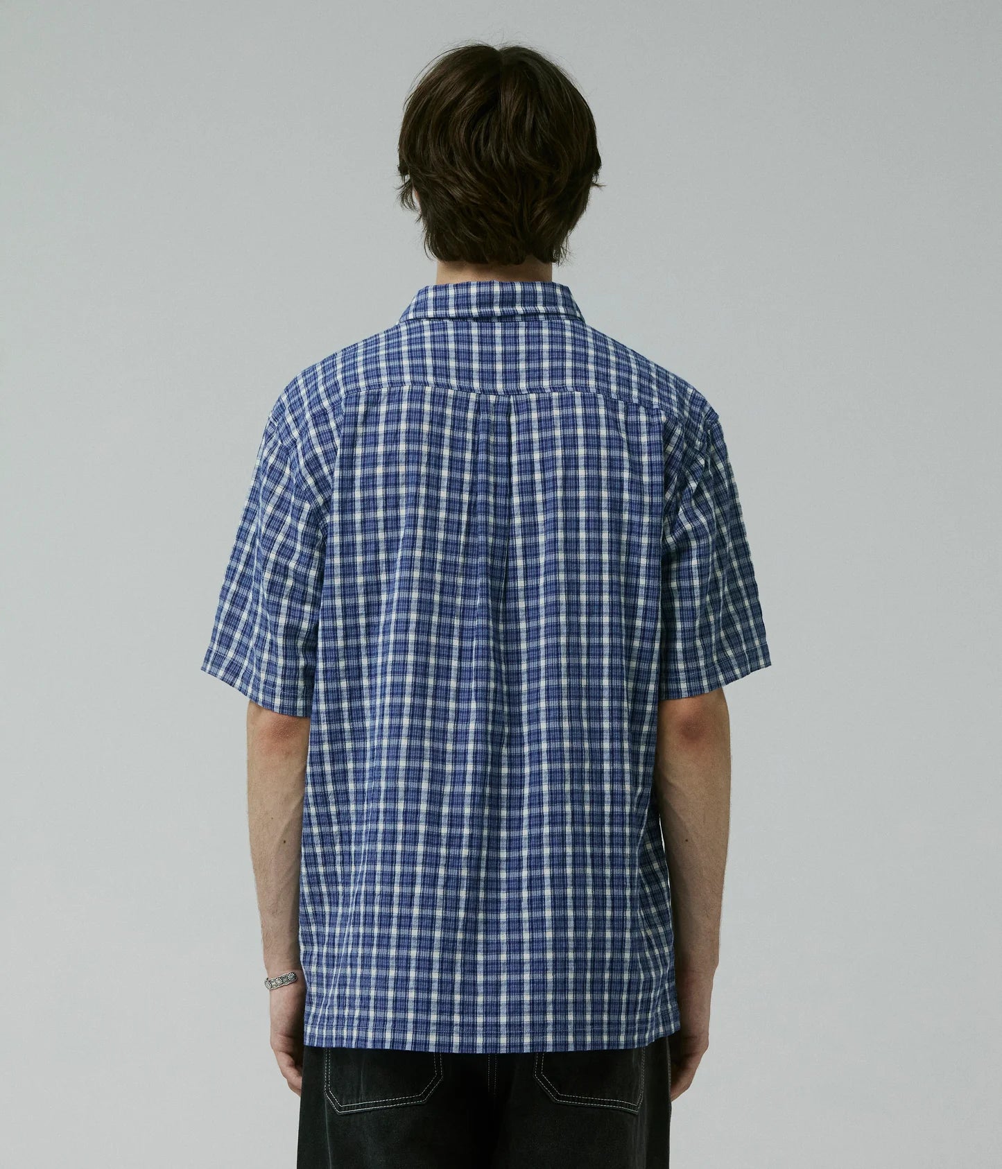 MANNERS CHECK SS SHIRT // VINTAGE NAVY