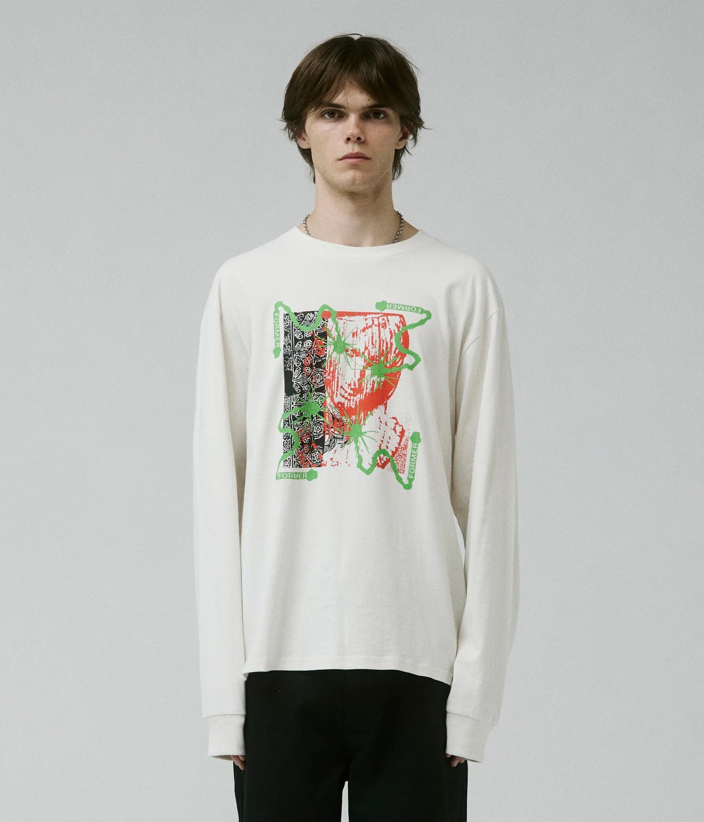 CHAINED LS T-SHIRT // BONE