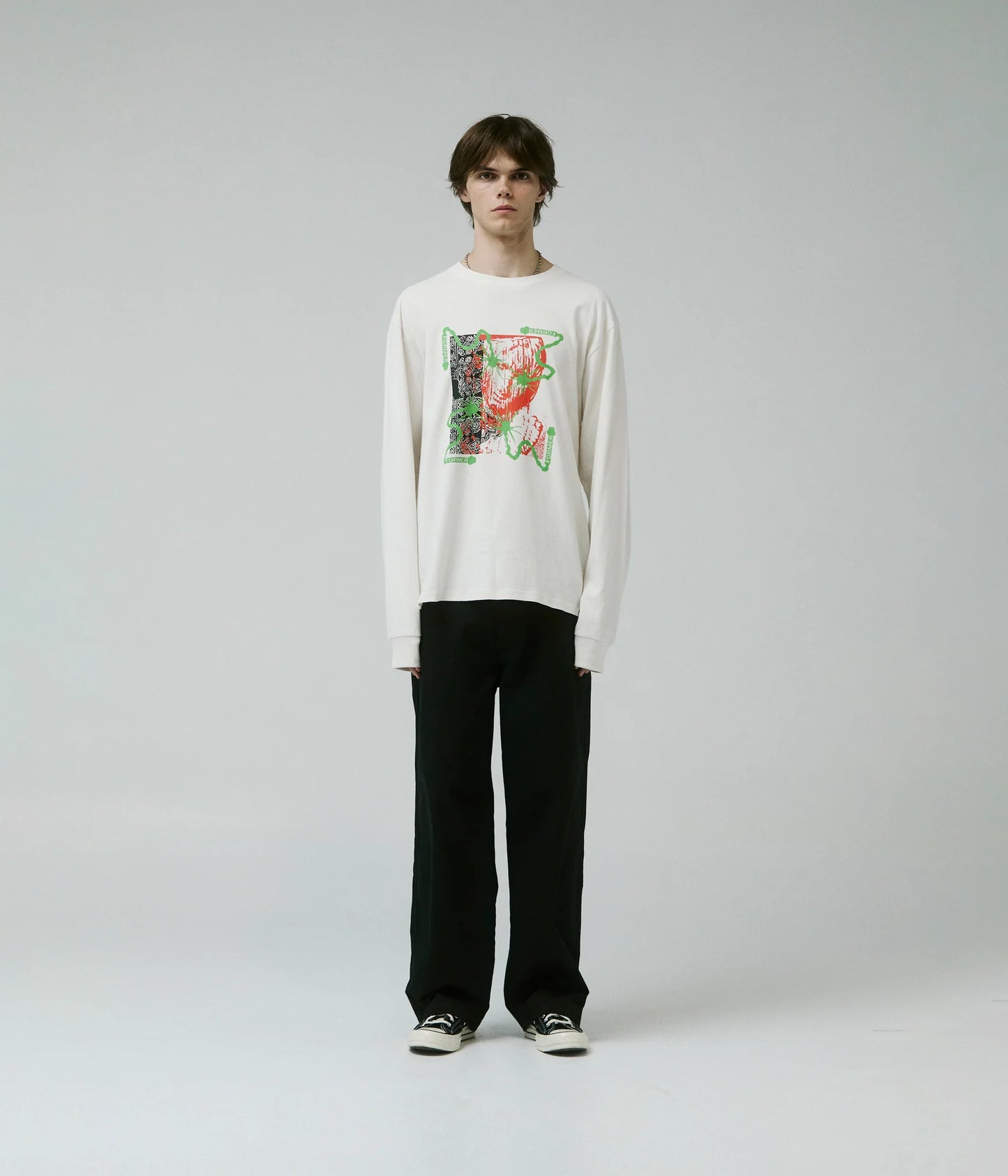 CHAINED LS T-SHIRT // BONE