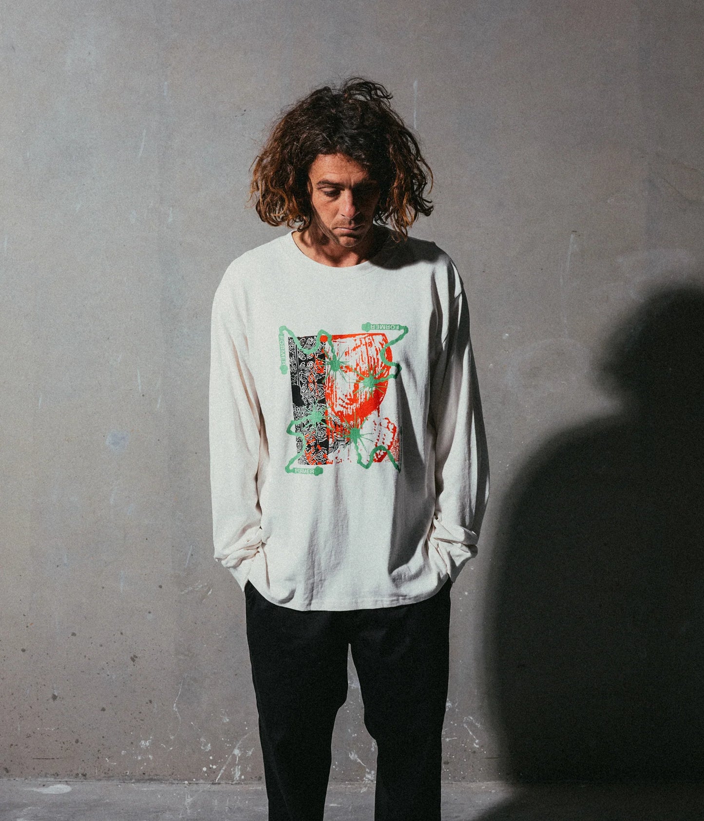 CHAINED LS T-SHIRT // BONE