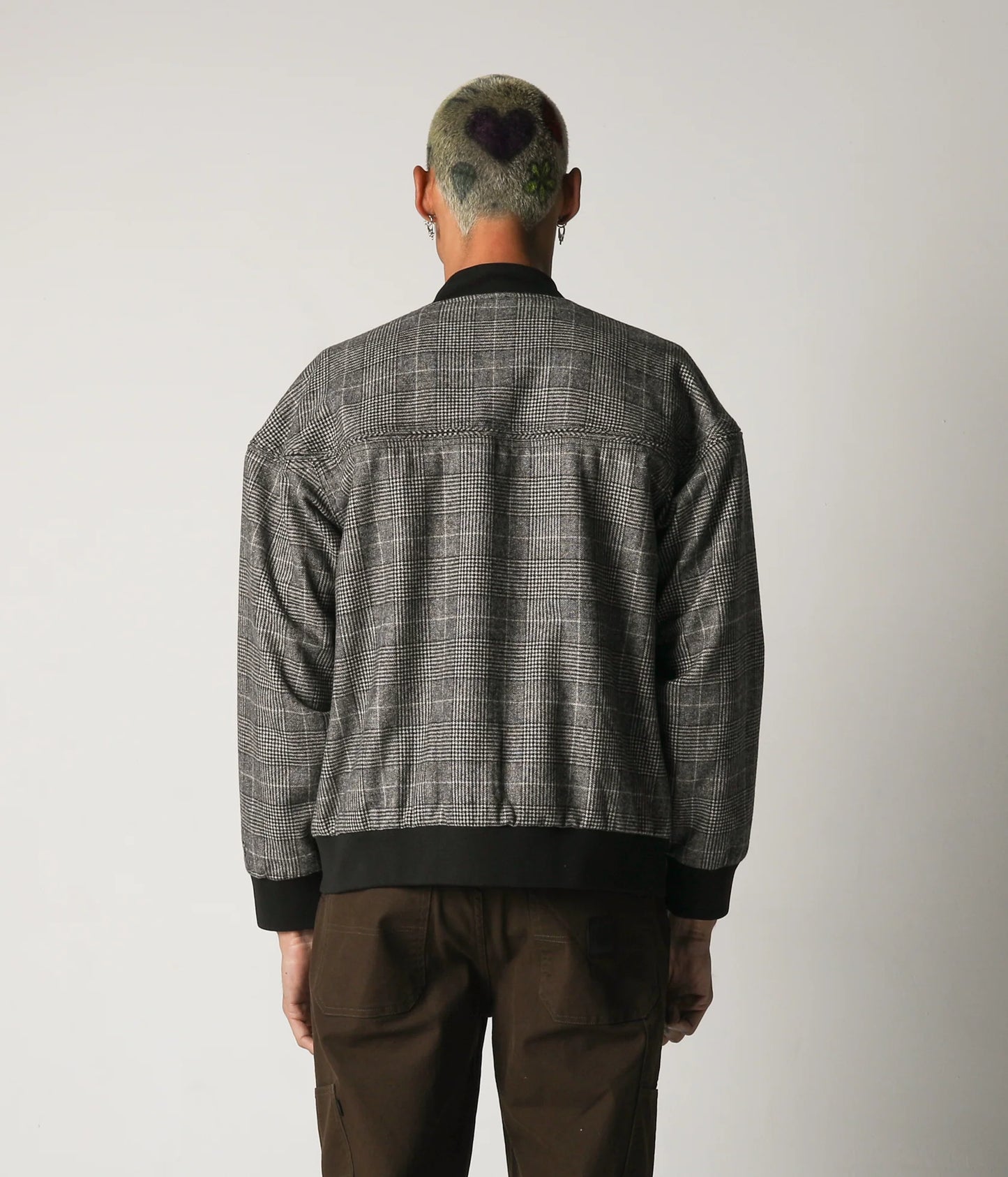 VT CHECK BOMBER JACKET // GREY CHECK