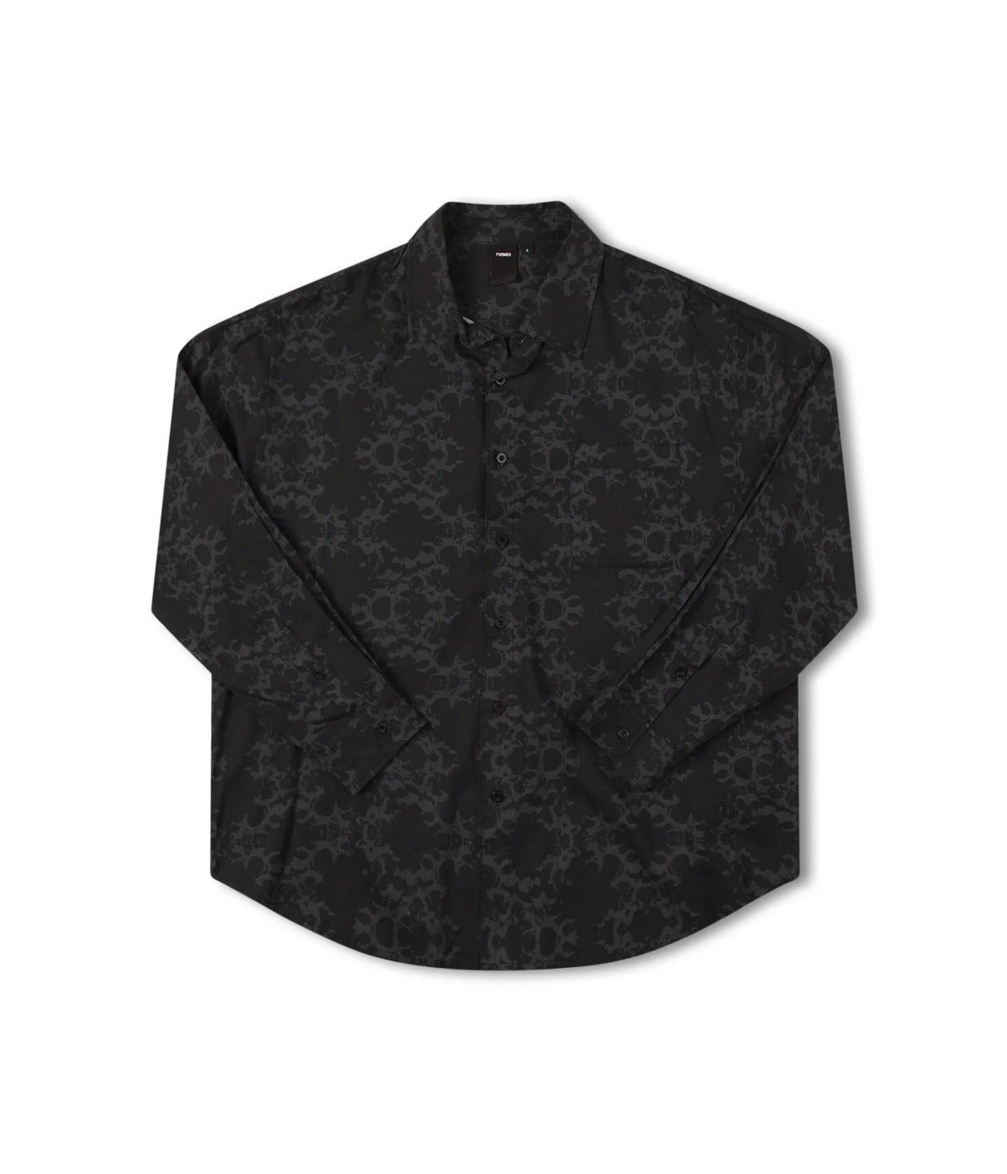 VIVIAN ORNATE LS SHIRT // BLACK/GREY – FORMER MERCHANDISE