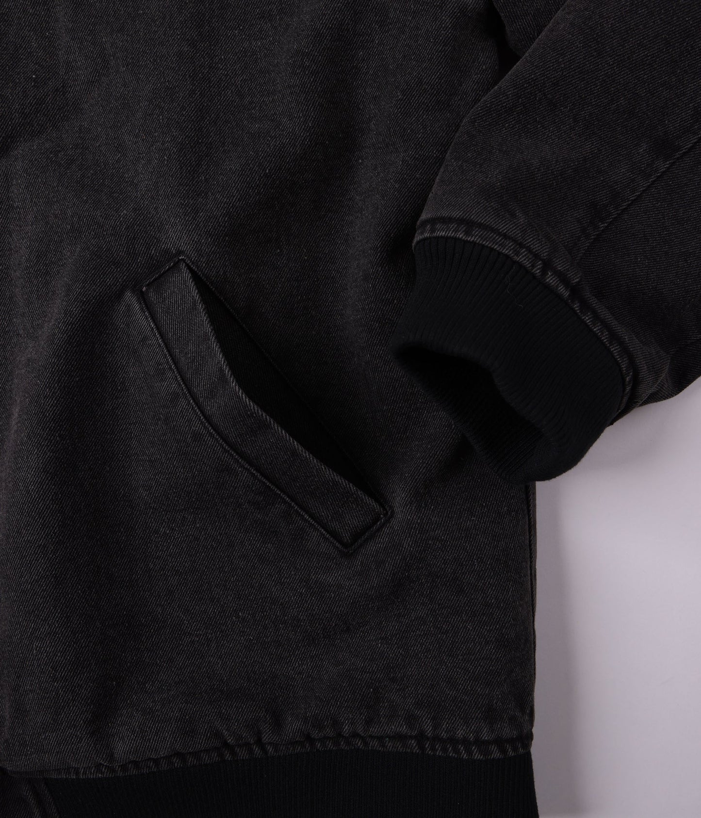 AG VARSITY JACKET // BLACK DENIM
