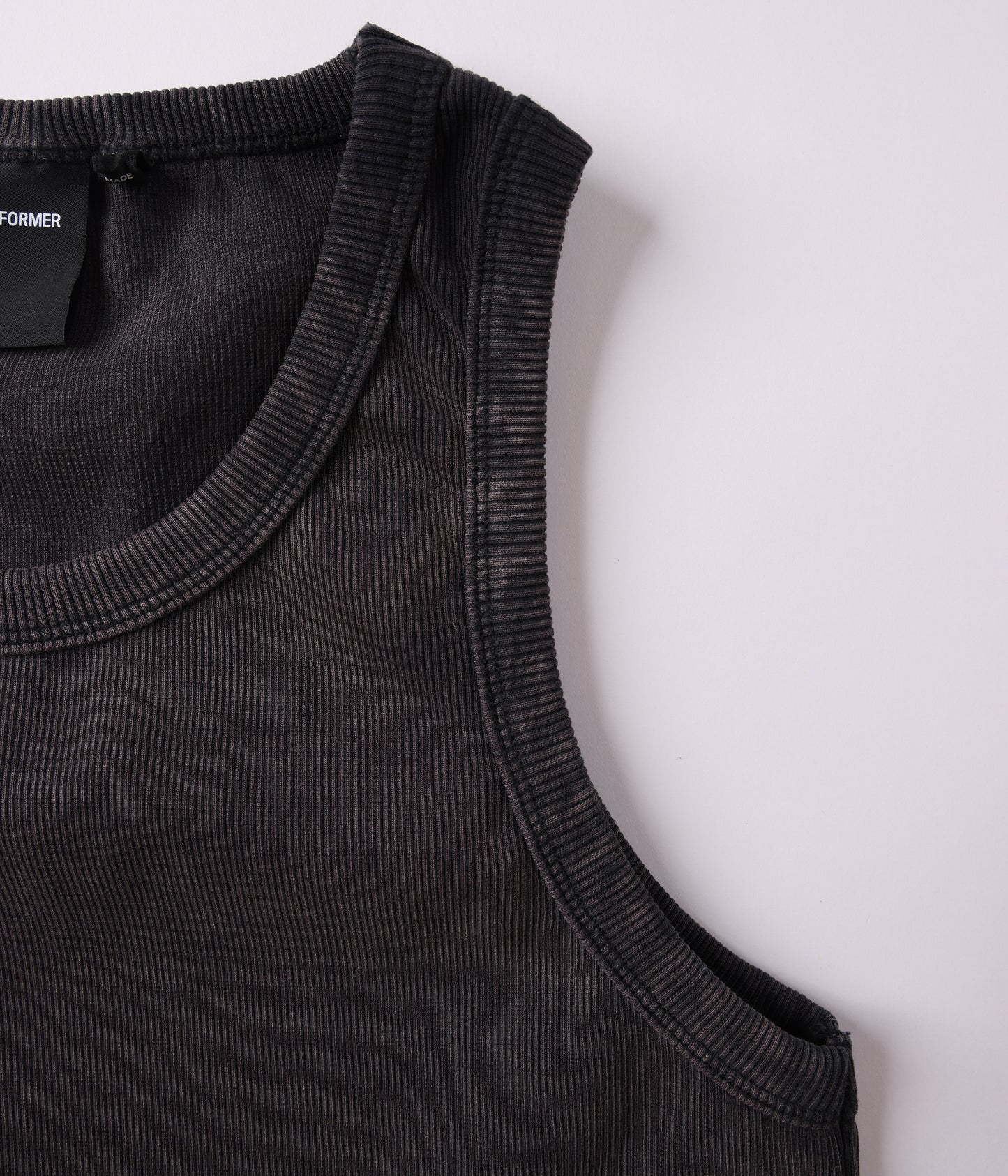 ACID RIB SINGLET // WASHED BLACK