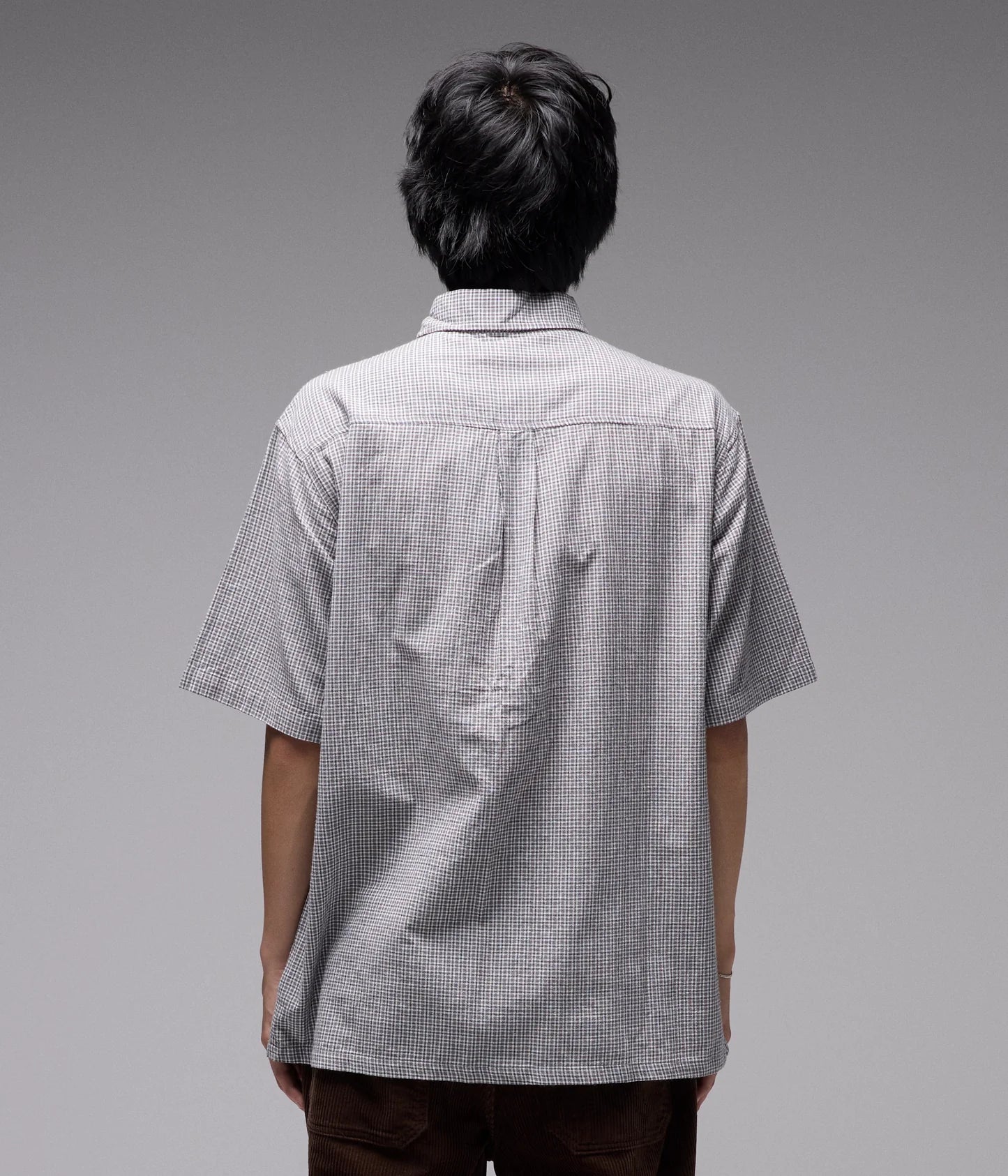 VIVIAN CHECK SS SHIRT // BLACK