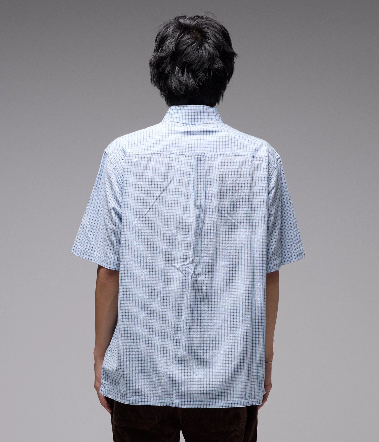 VIVIAN CHECK SS SHIRT // BLUE