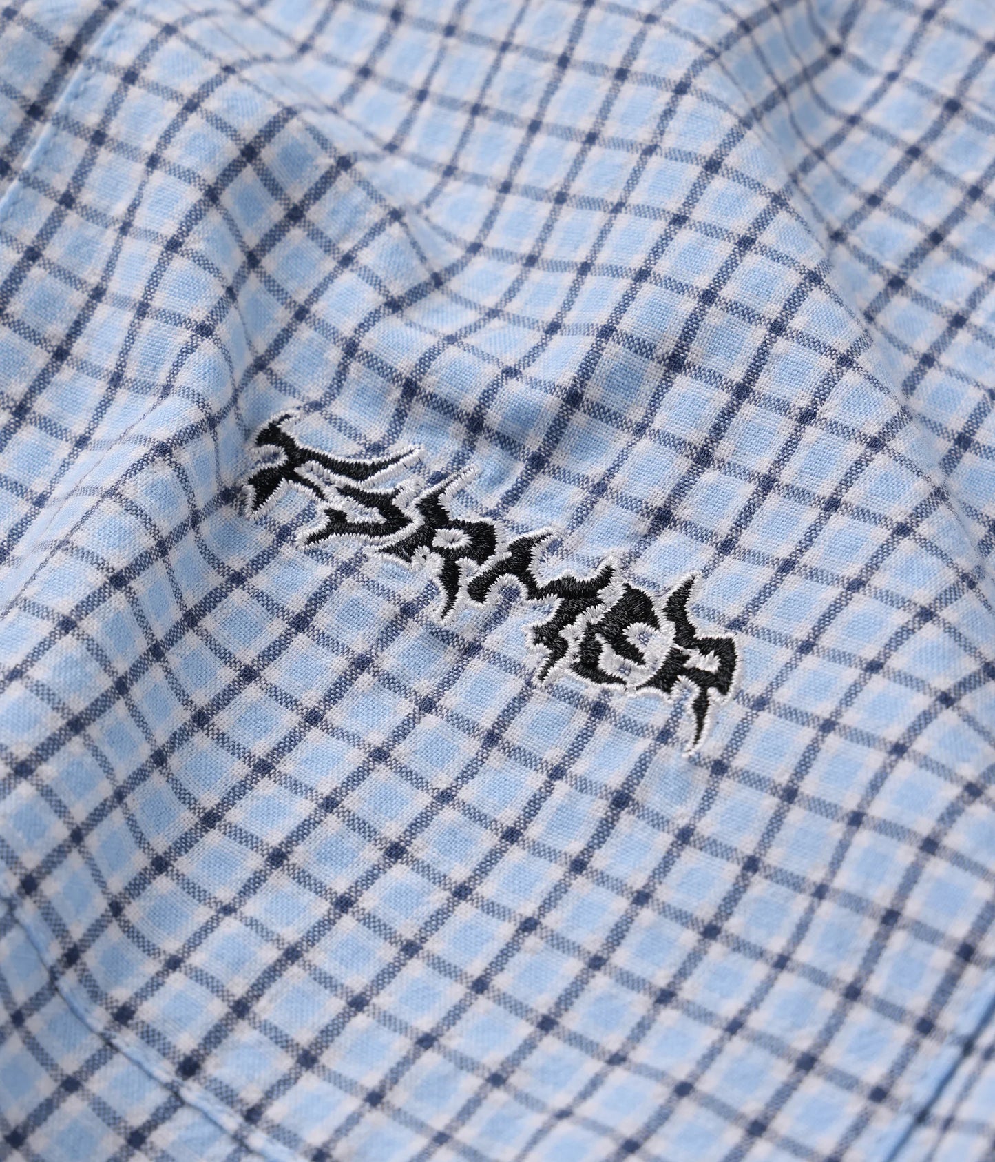 VIVIAN CHECK SS SHIRT // BLUE