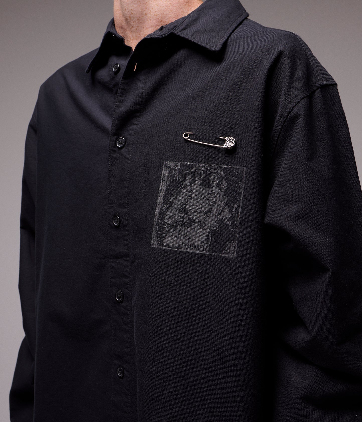 VIVIAN TURMOIL LS SHIRT // BLACK
