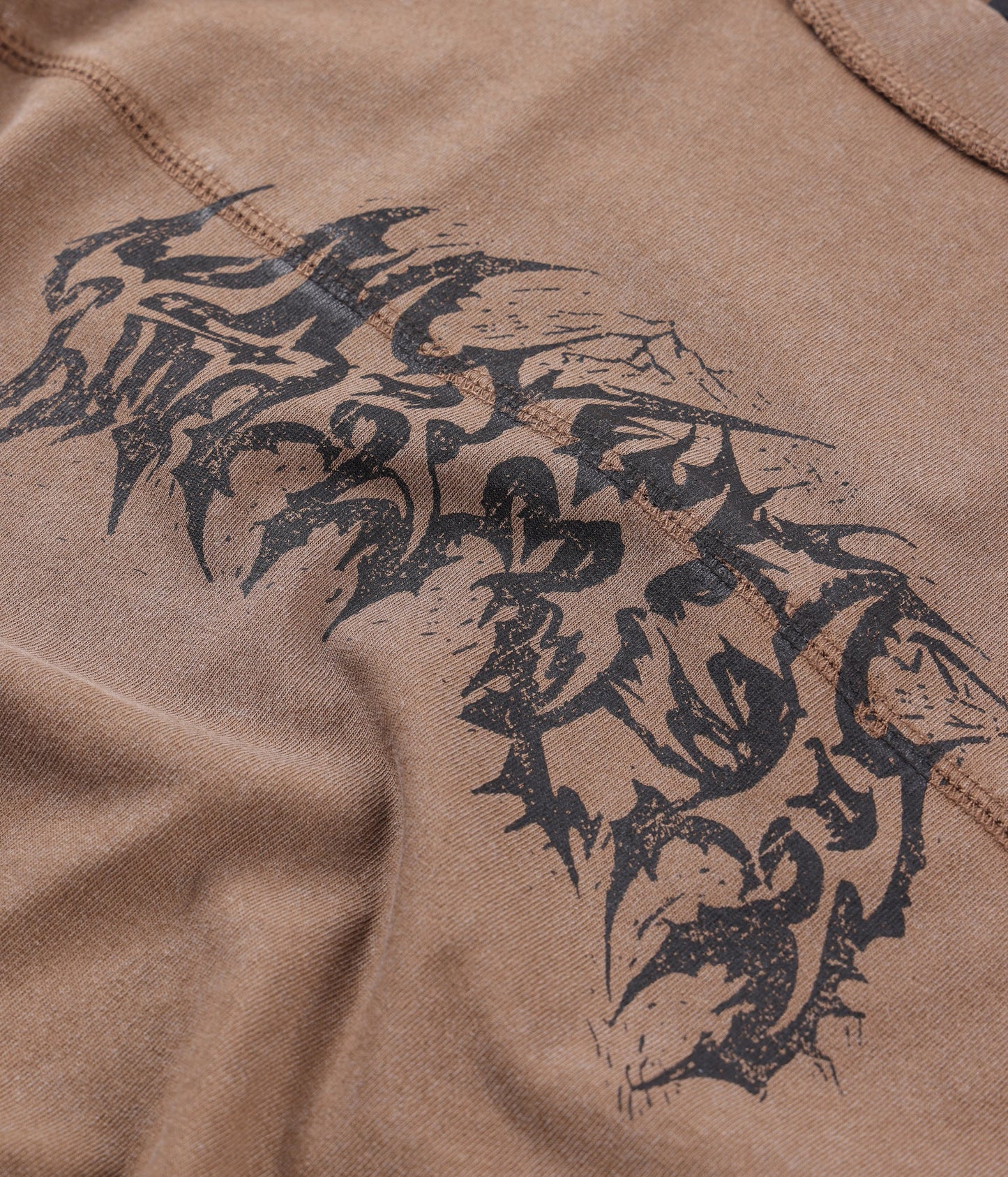 PRAISE T-SHIRT // WASHED CHOC