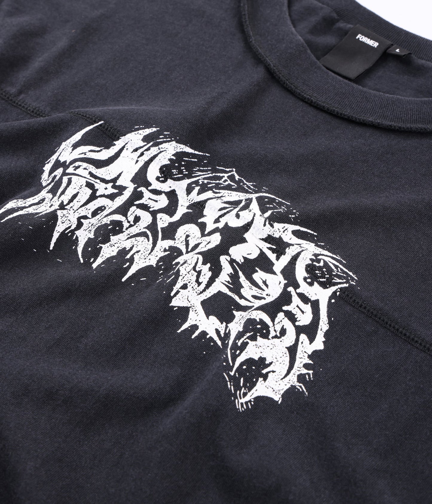 PRAISE LS T-SHIRT // WASHED BLACK