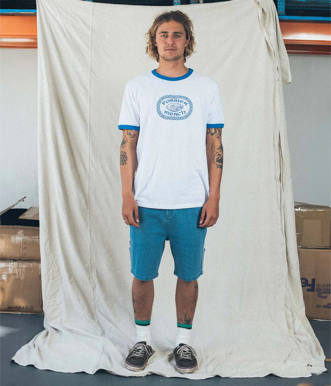 DISTEND DENIM WALKSHORT // WASHED BLUE