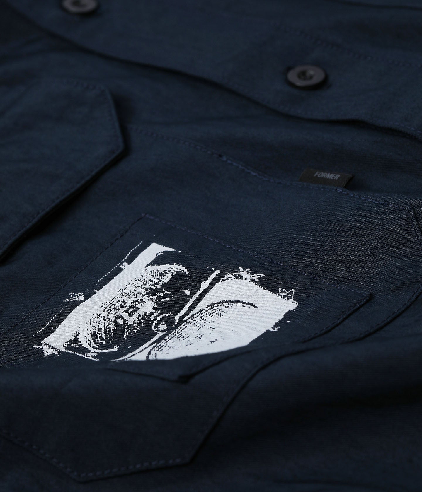 SCRATCHED SS WORK SHIRT // CADET