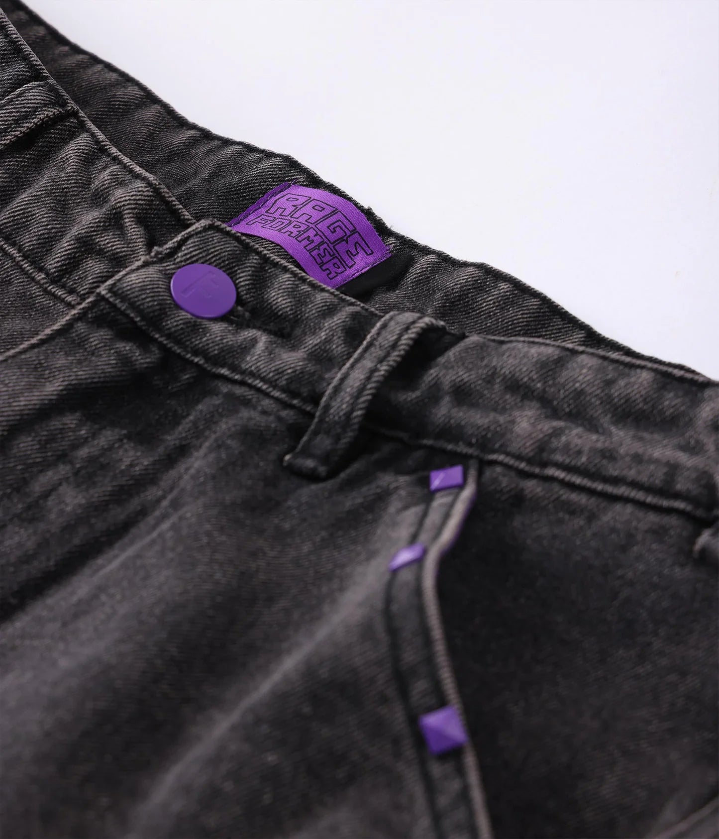 STUDDED DENIM PANT // WSHBLK